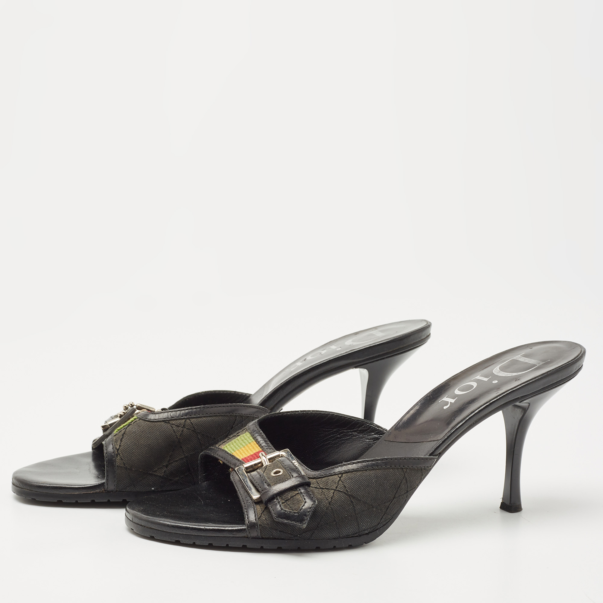 

Dior Black Denim Slide Sandals Size