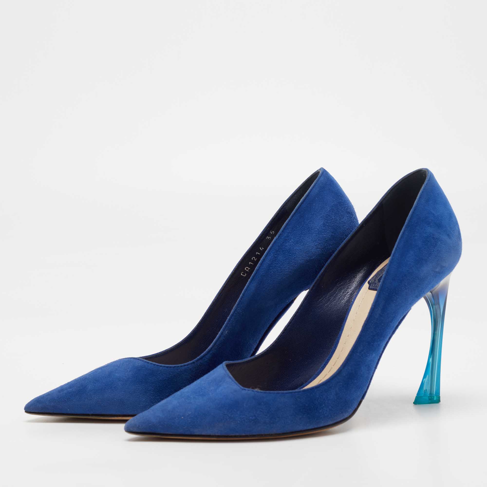 

Dior Blue Suede Pointed Toe Pumps Size