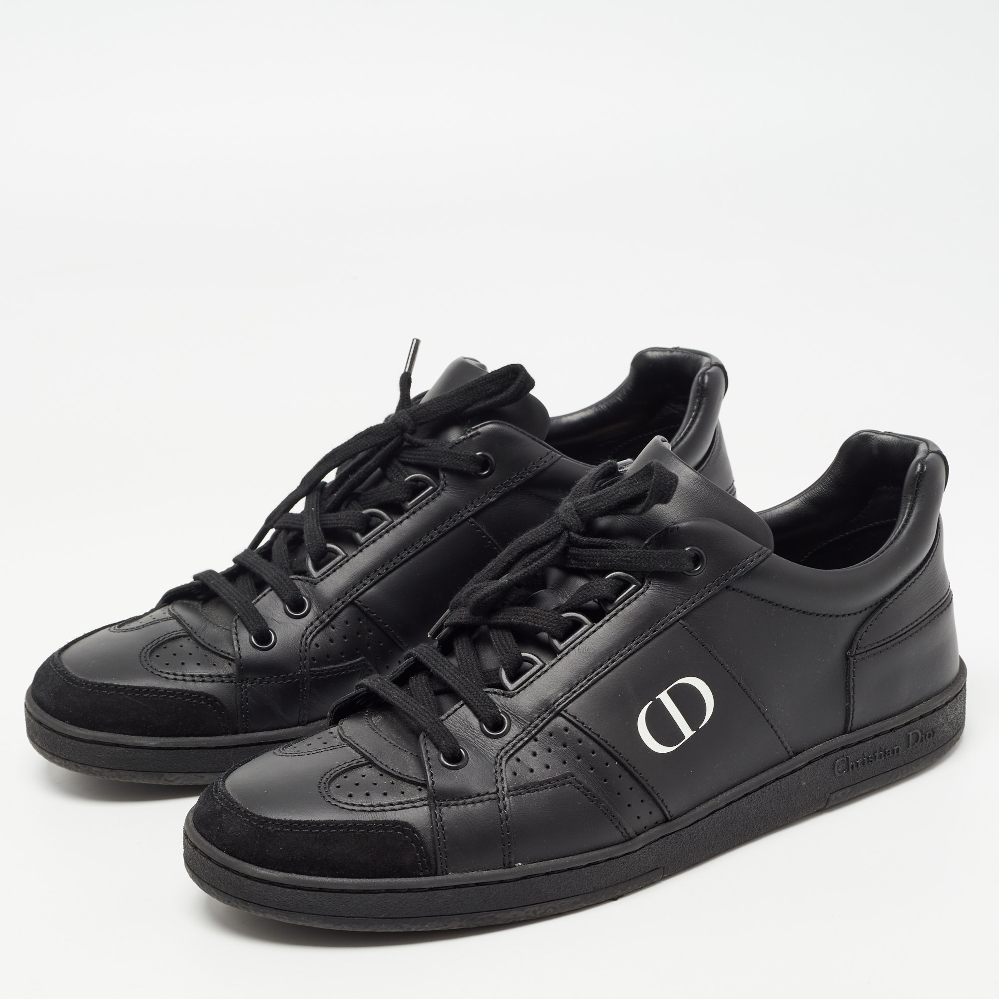 

Dior Black Leather and Suede Low Top Sneakers Size