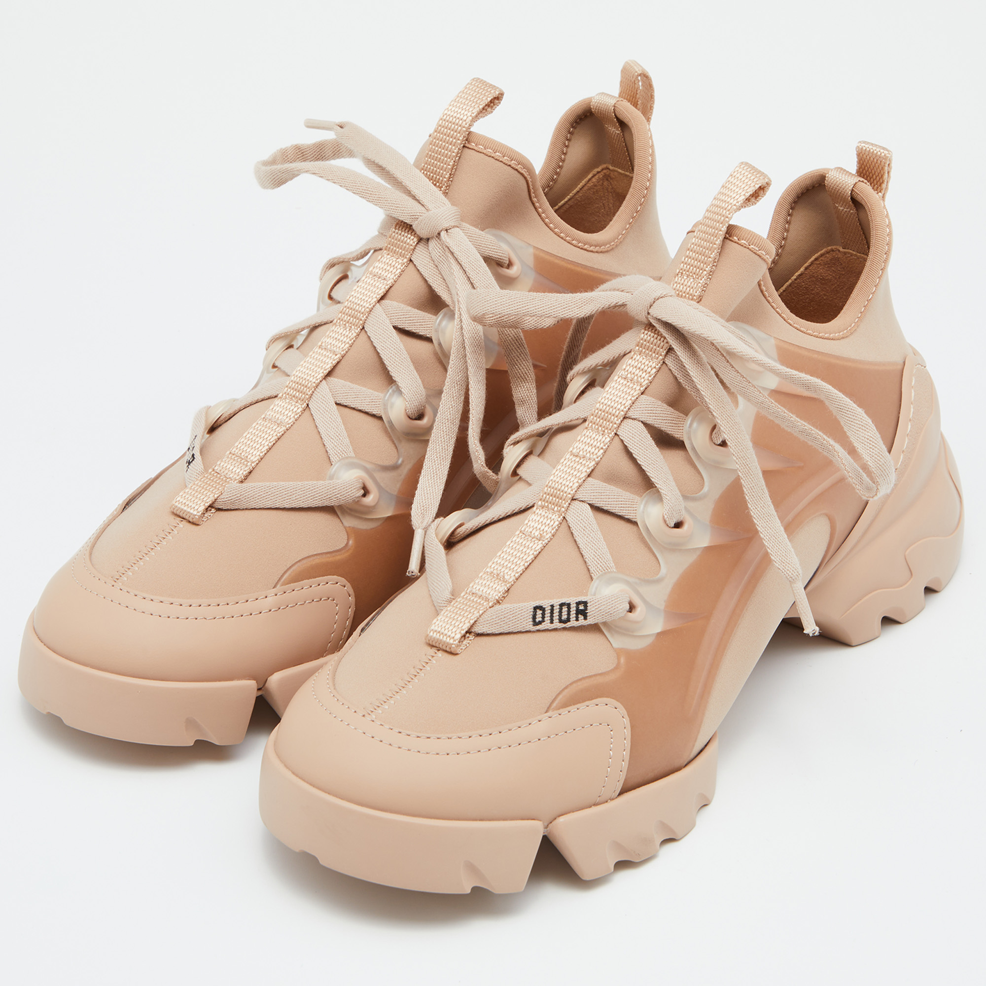 

Dior Pink Neoprene,Rubber and Leather D-Connect Sneakers Size