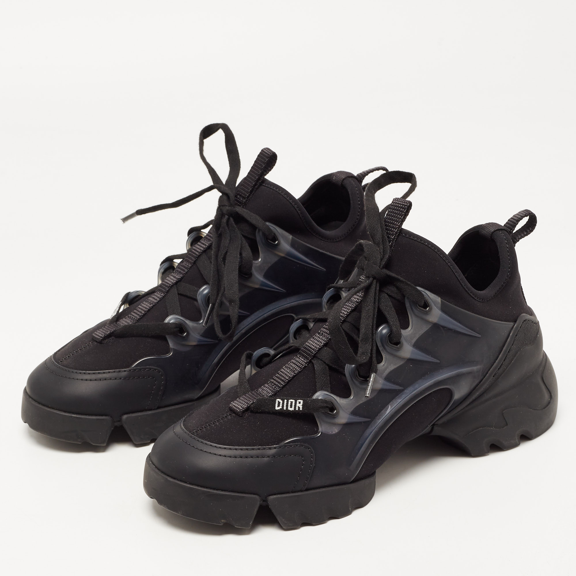 

Dior Black Leather and PVC D-Connect Sneakers Size, Blue