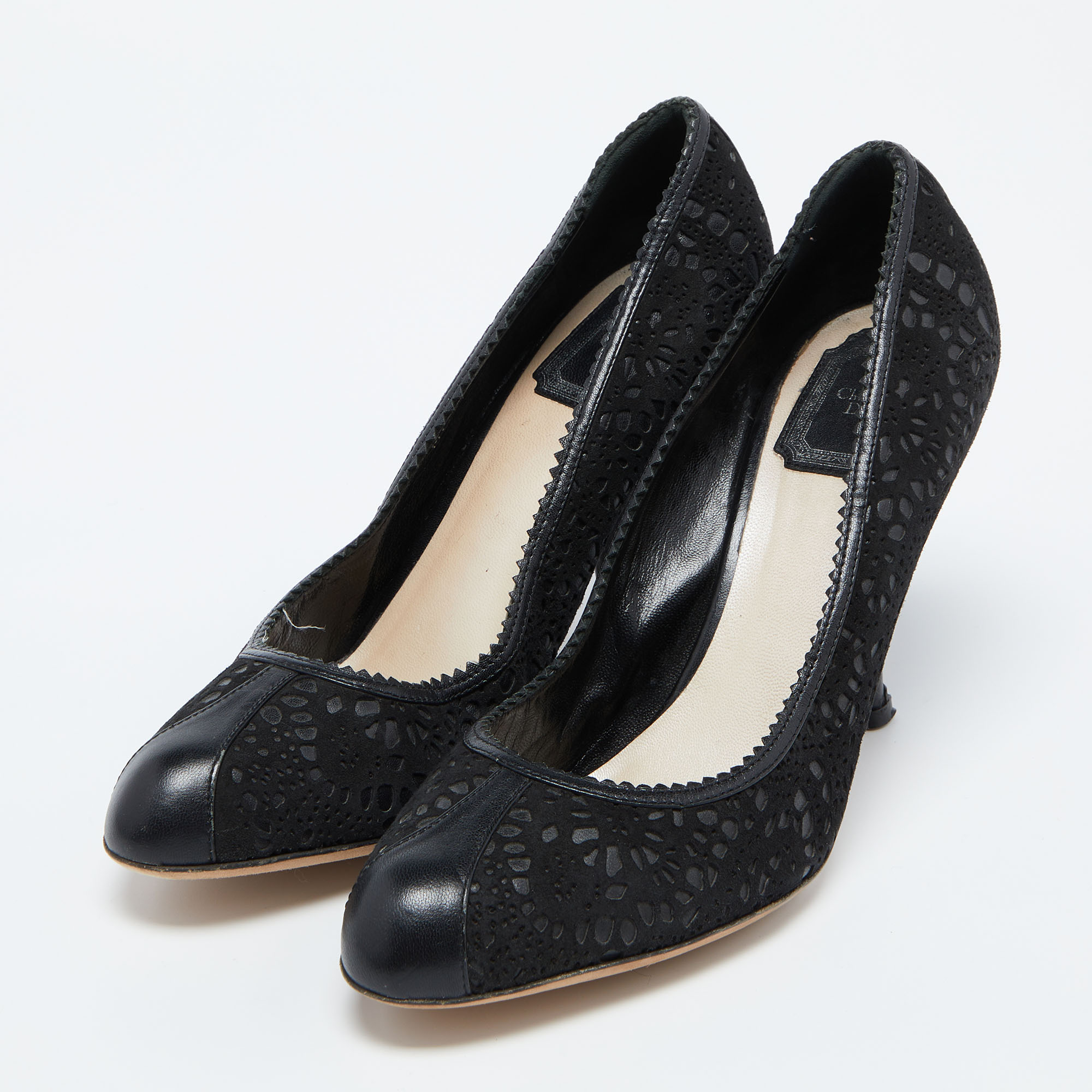 

Dior Black Lasercut Leather Dior Byz Pumps Size