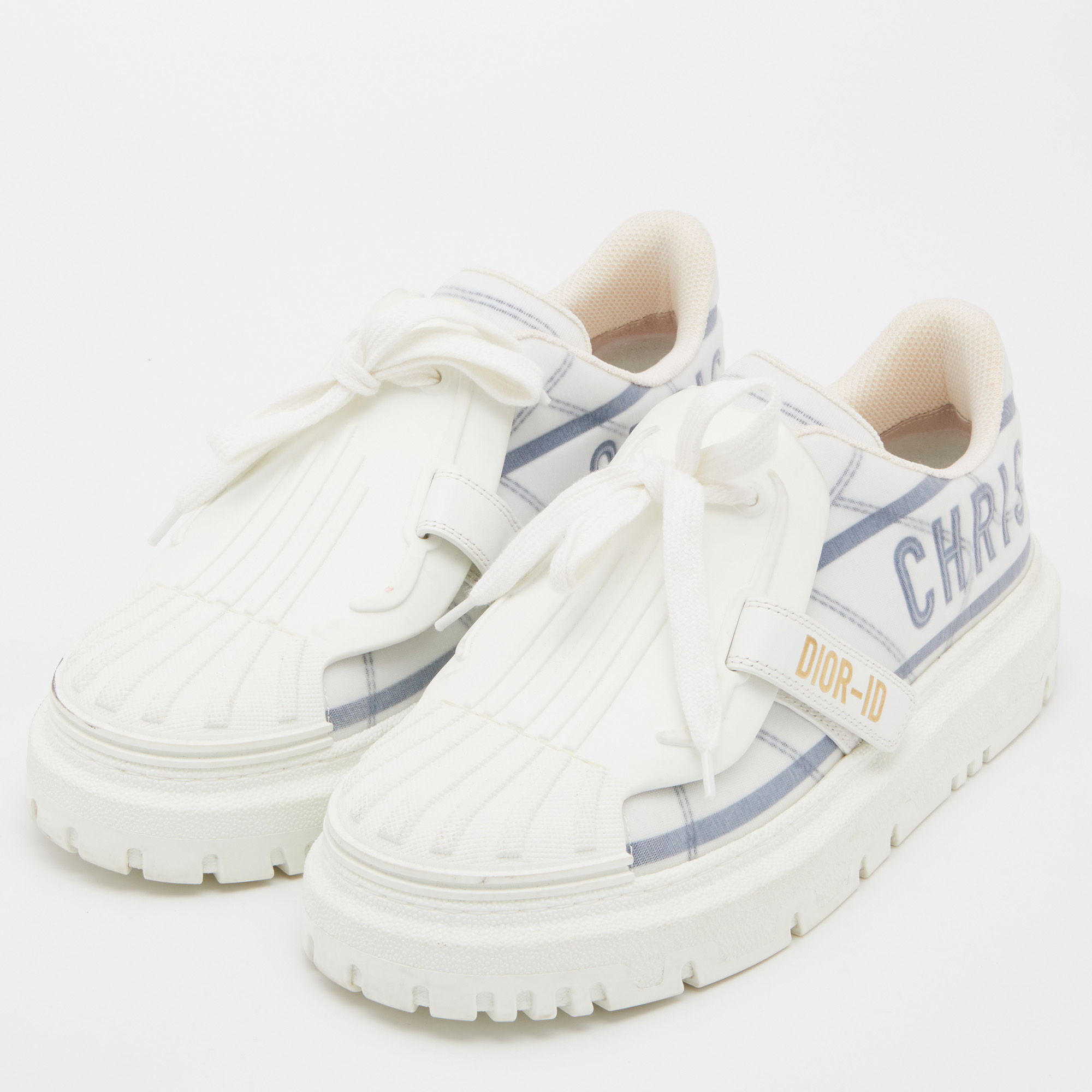 

Dior White Rubber,Leather and Technical Mesh Dior-ID Sneakers Size