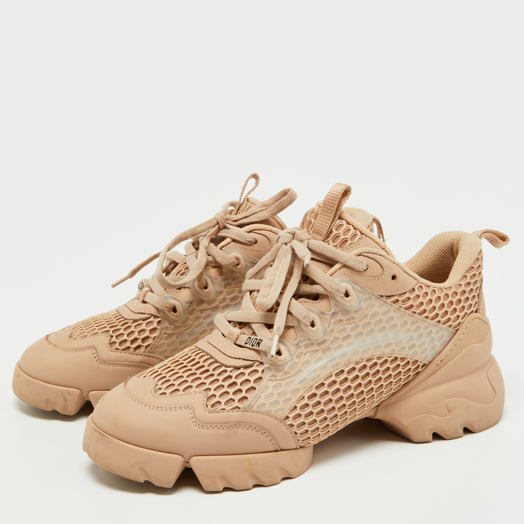 

Dior Pink Leather and Mesh D-Connect Sneakers Size