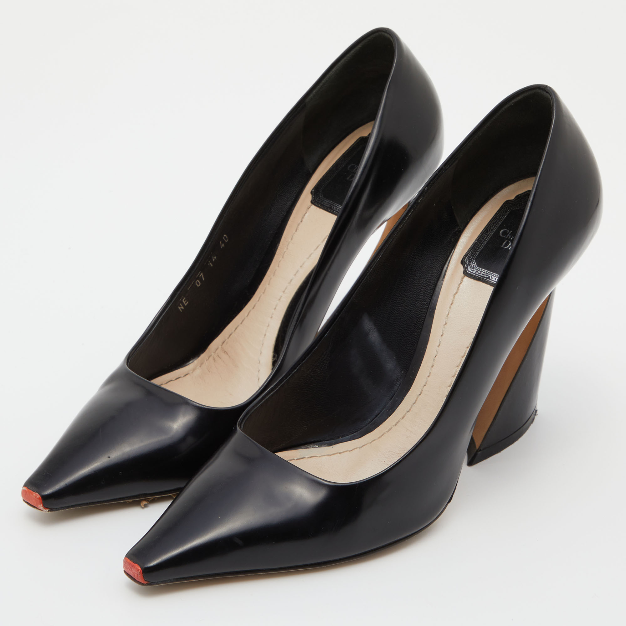 

Dior Black Leather Curved Heel Pumps Size