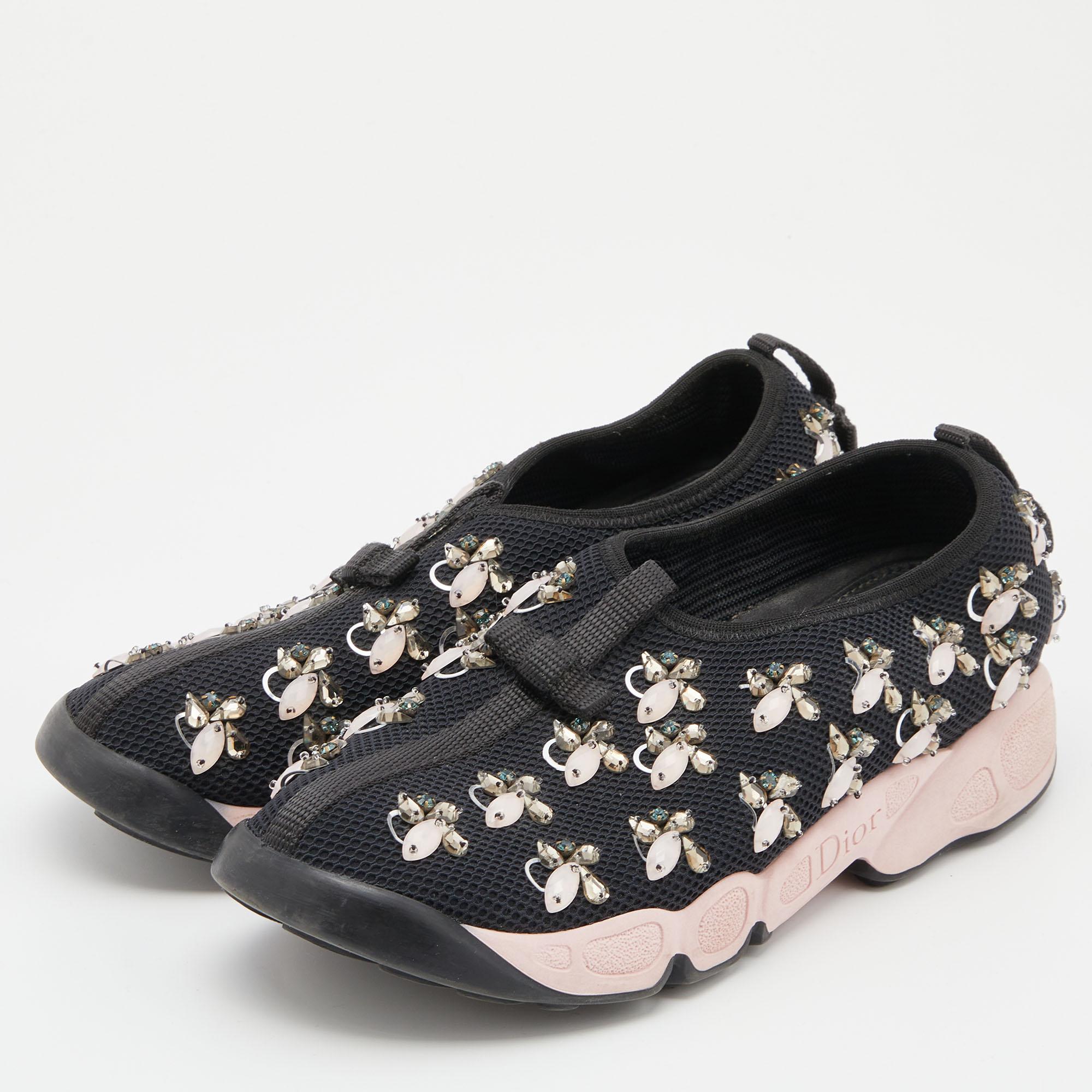 

Dior Black Mesh Crystal Embellishment Fusion Sneakers Size