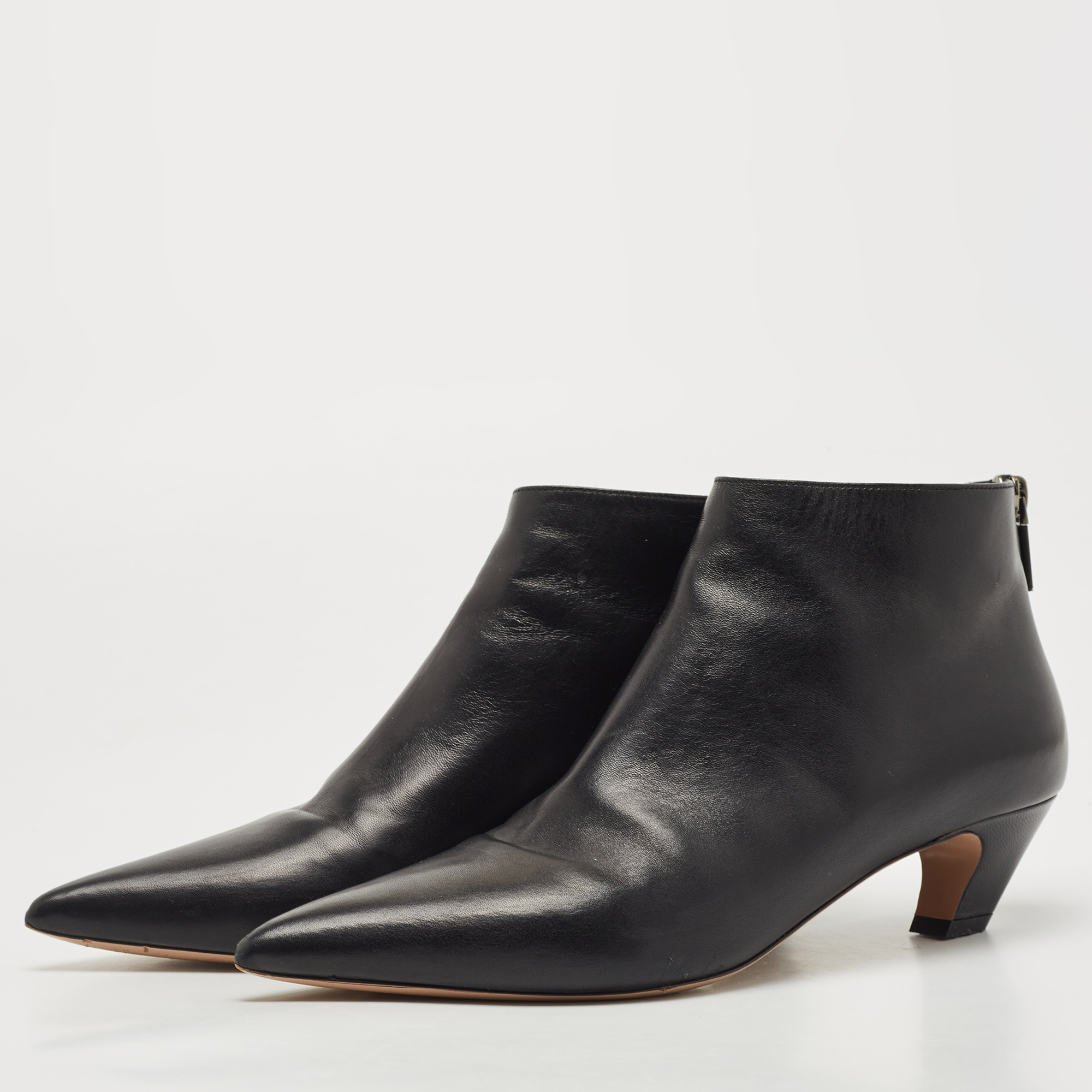 

Dior Black Leather Pointed Toe Ankle Booties Size