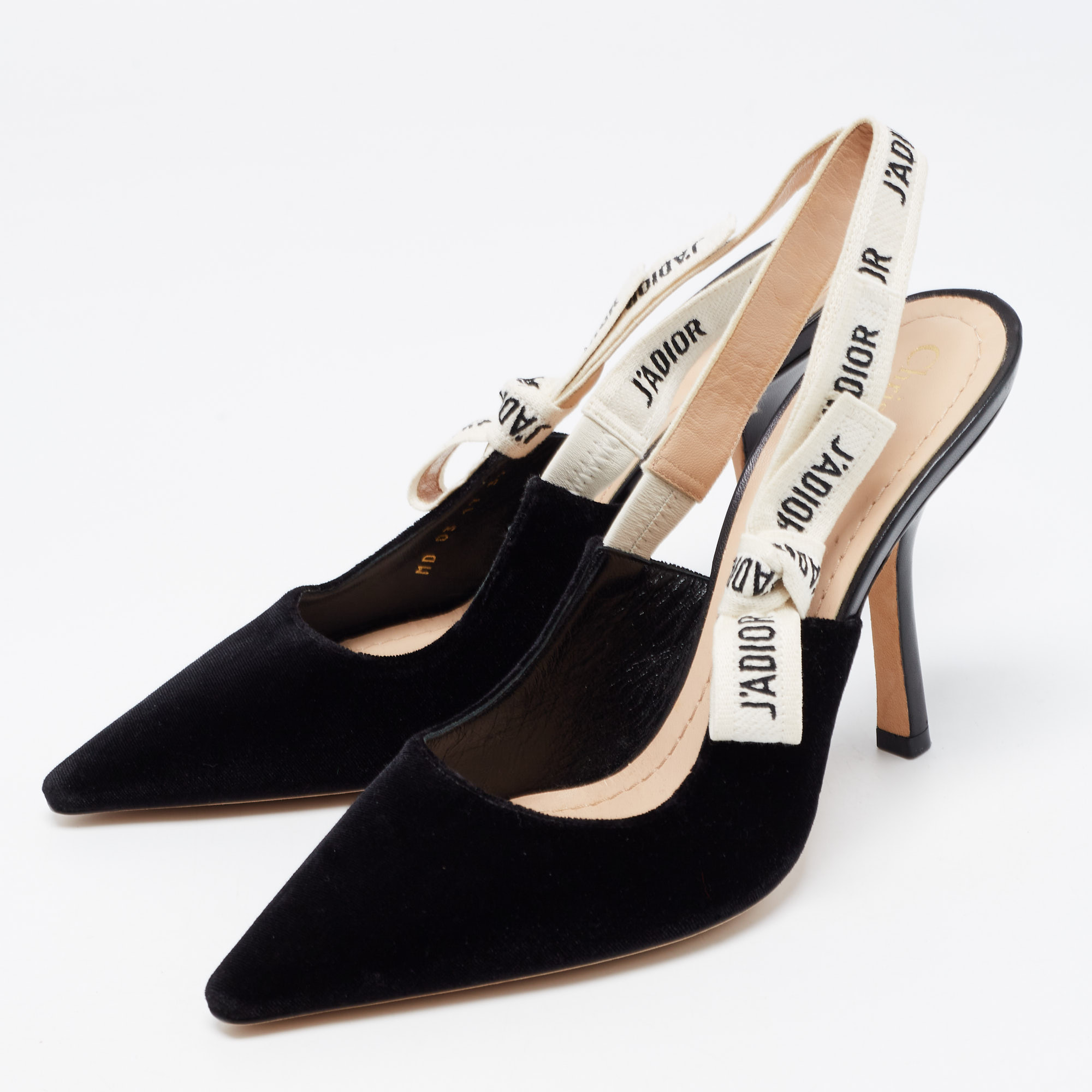 

Dior Black Velvet J'adior Slingback Pumps Size