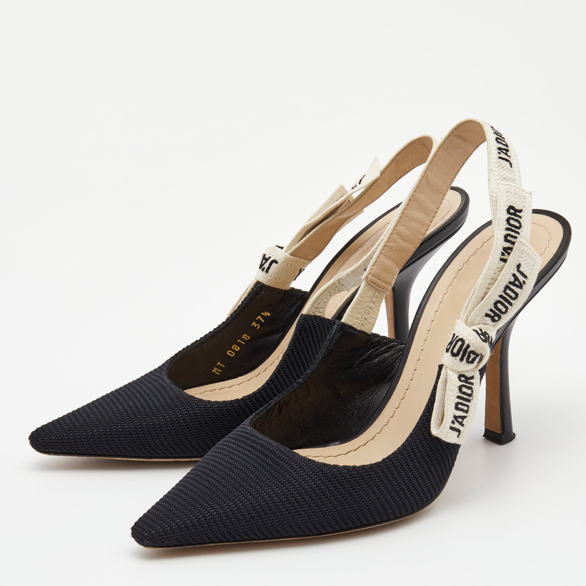 

Dior Black Fabric J'adior Slingback Pumps Size
