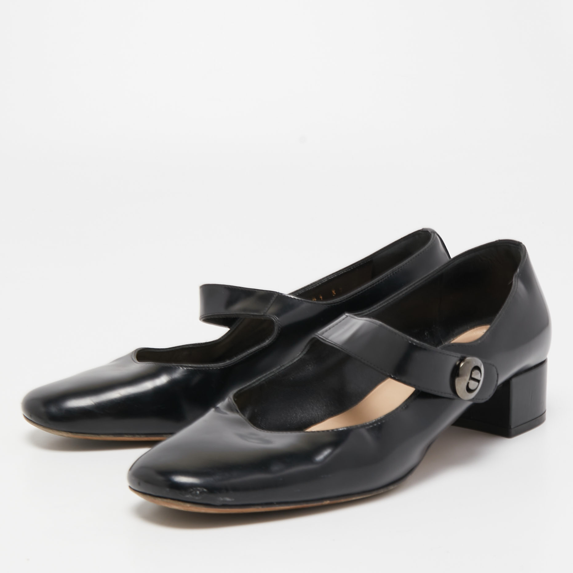 

Dior Black Leather D-Doll Mary Jane Pumps Size