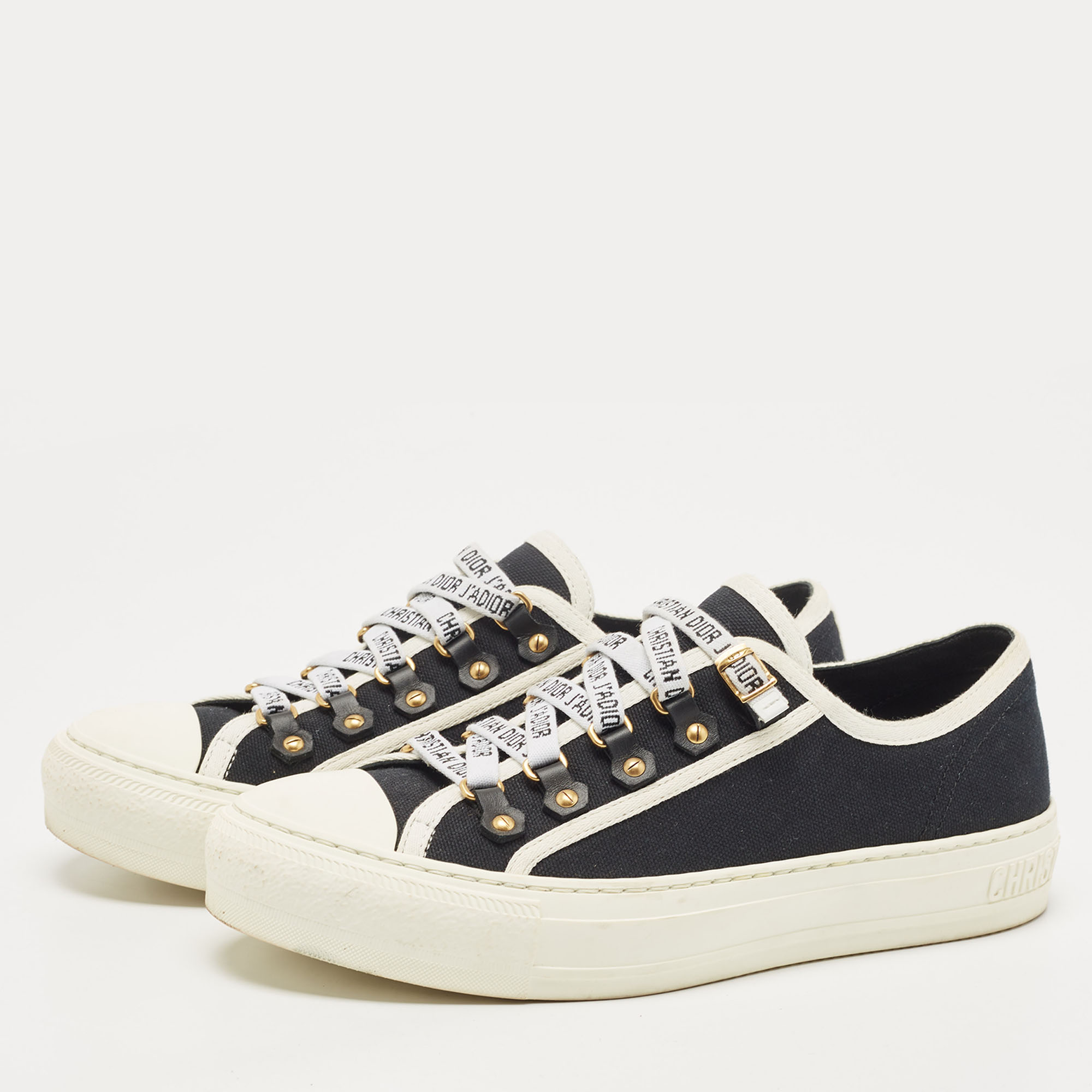 

Dior Black/White Canvas Walk'n'Dior Low Top Sneakers Size