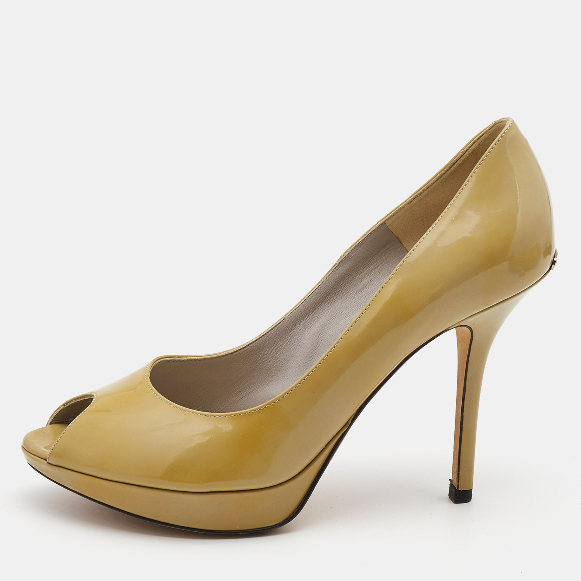 

Dior Olive Green Patent Leather Miss Dior Pumps Size