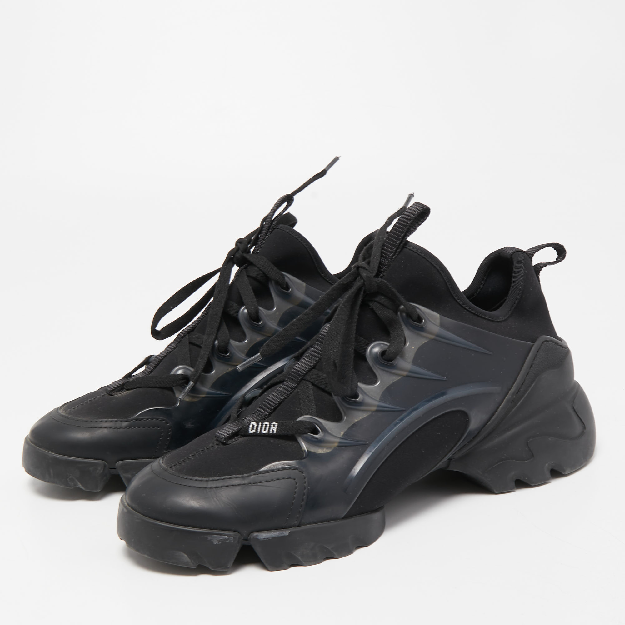 

Dior Black Leather and Neoprene D-Connect Sneakers Size