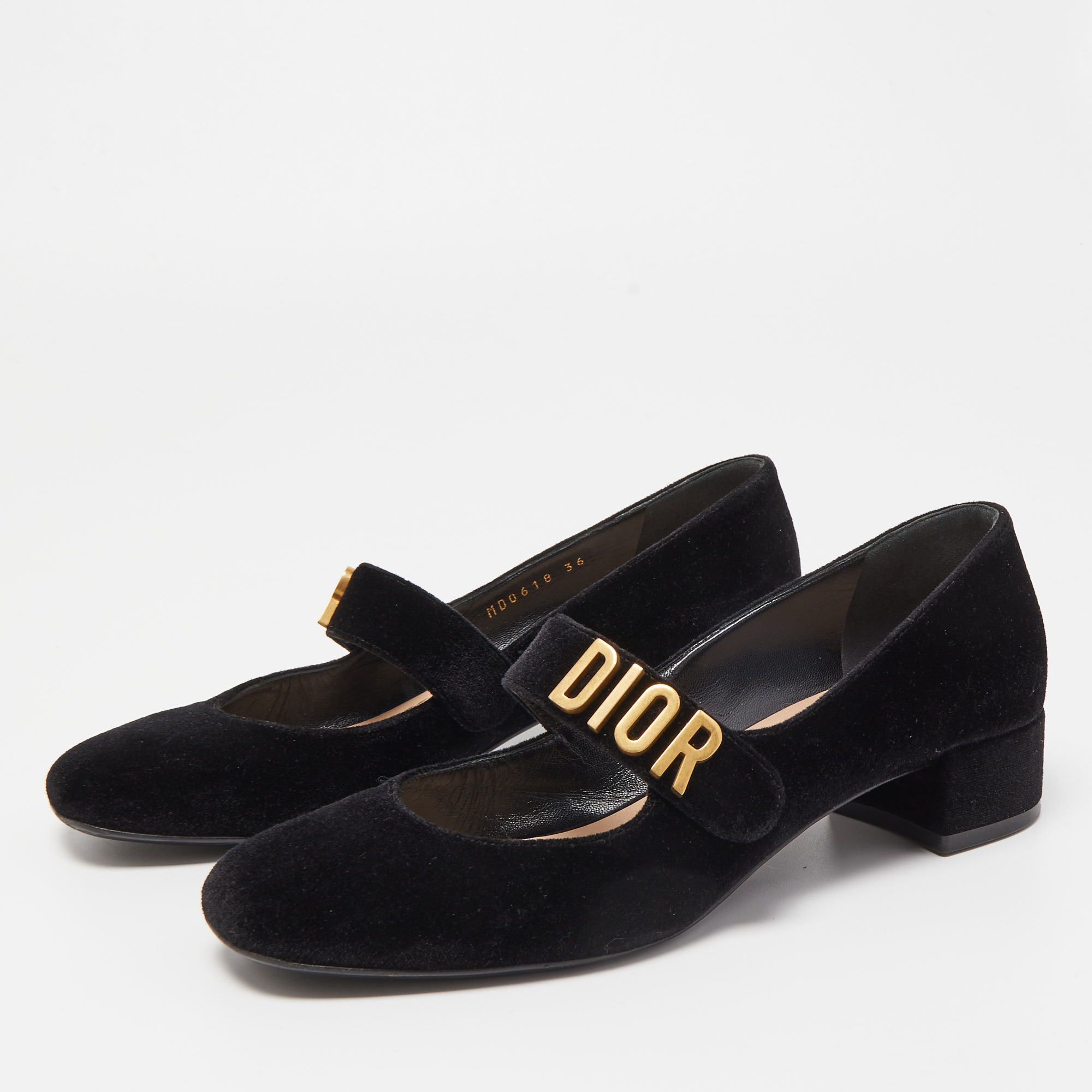 

Dior Black Velvet Baby-D Pumps Size