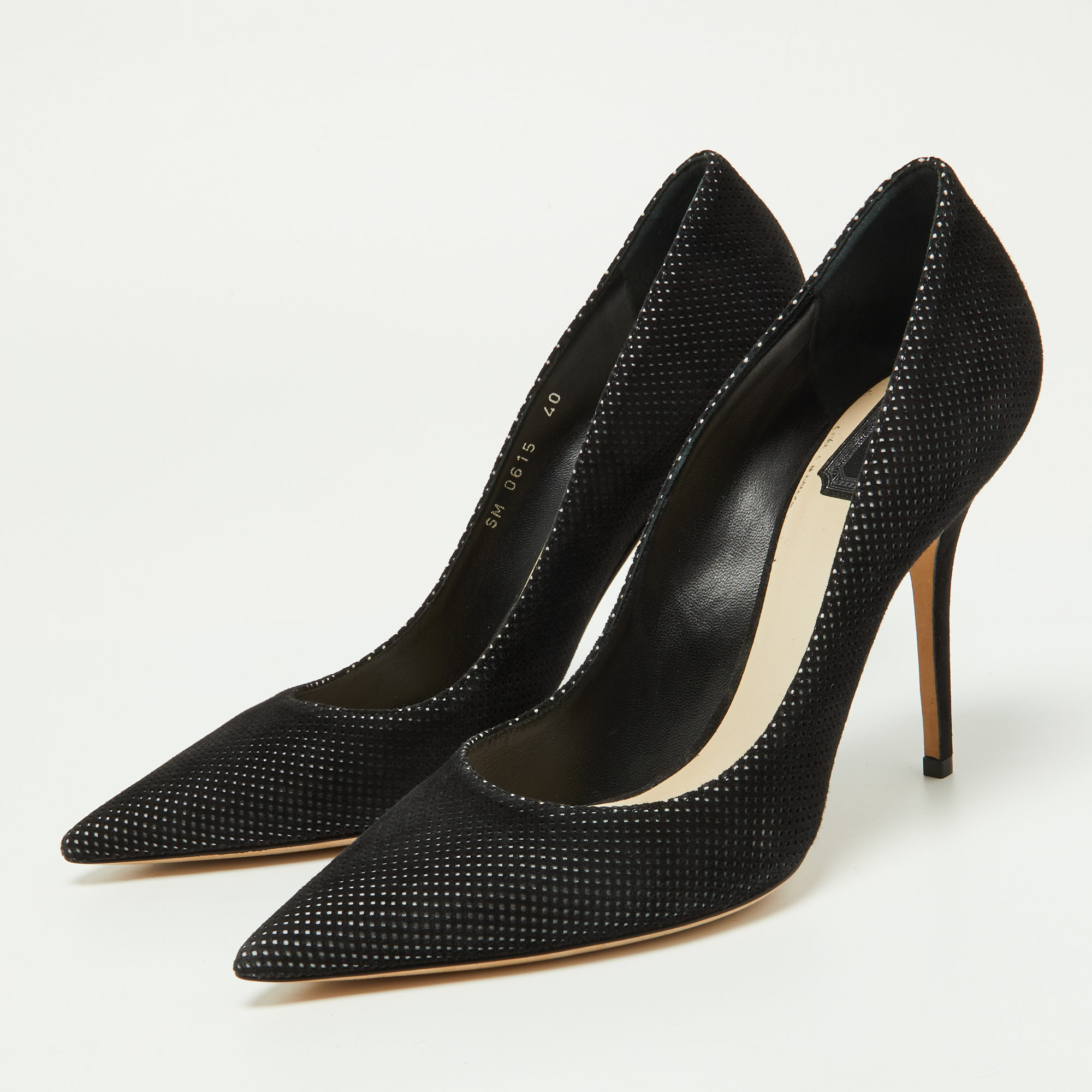 

Dior Black Perforated Suede Cherie Pointed Toe Pumps Size