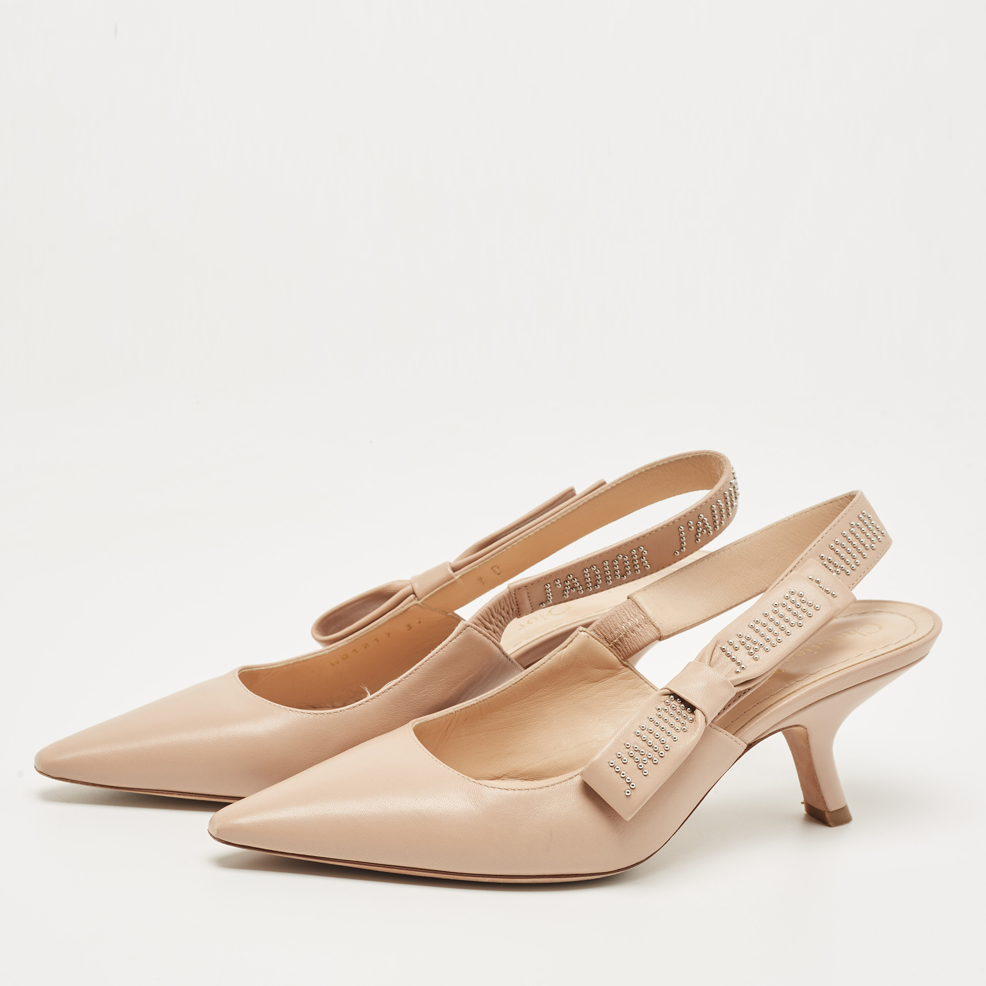 

Dior Light Pink Leather J'adior Slingback Pumps Size