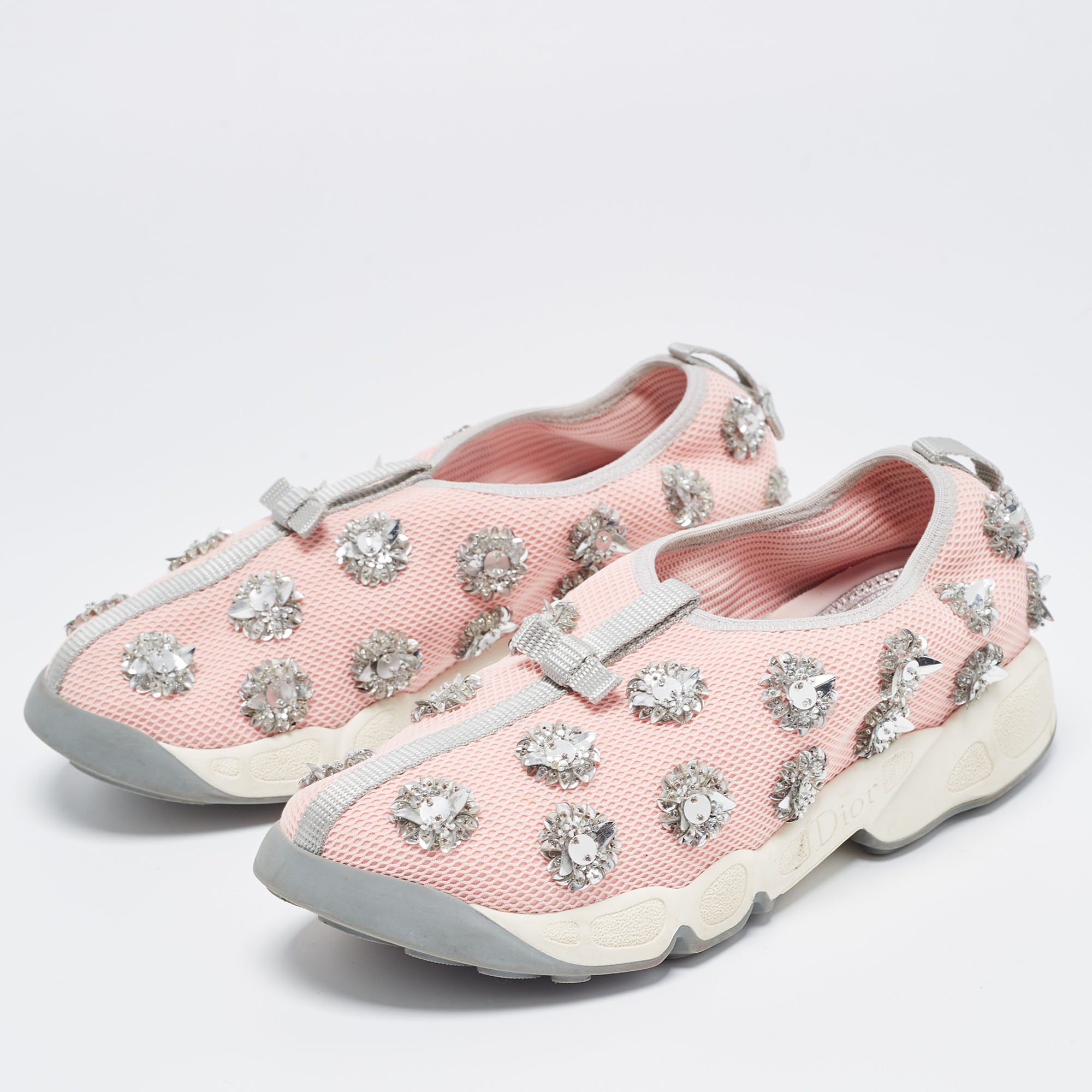 

Dior Pink Mesh Fusion Low Top Sneakers Size