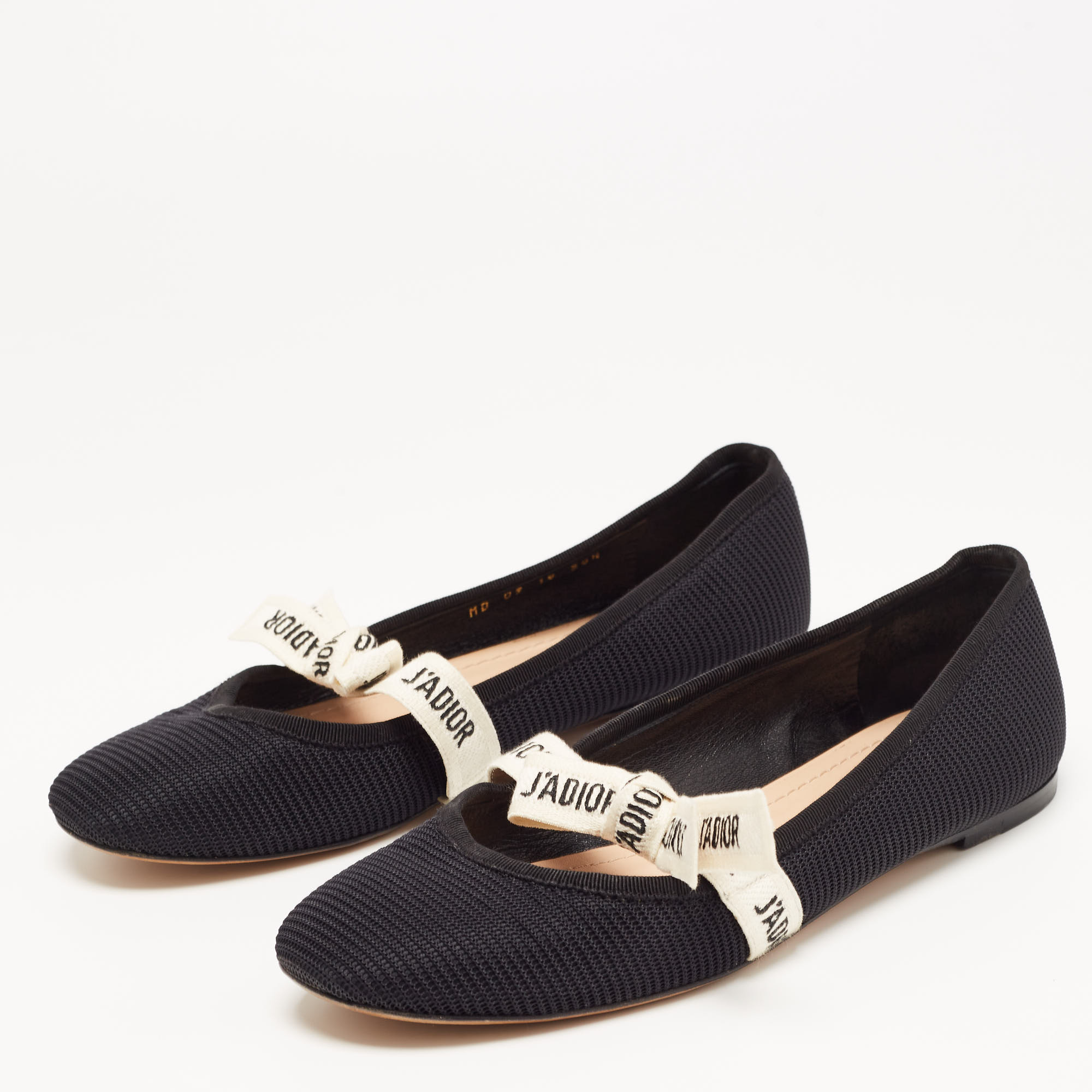 

Dior Black Canvas Miss jadior Ballet Flats Size