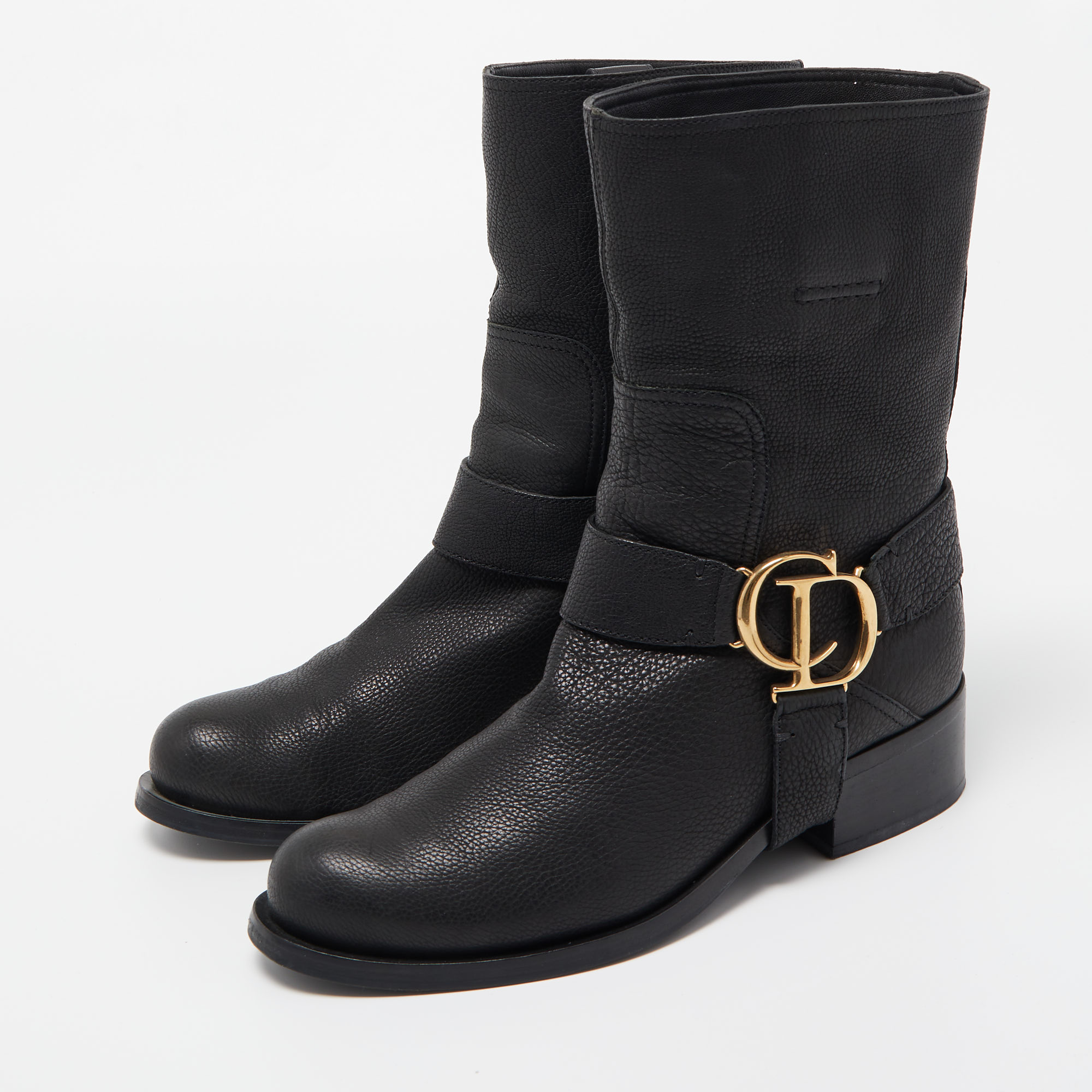 

Dior Black Leather CD Logo Ankle Boots Size