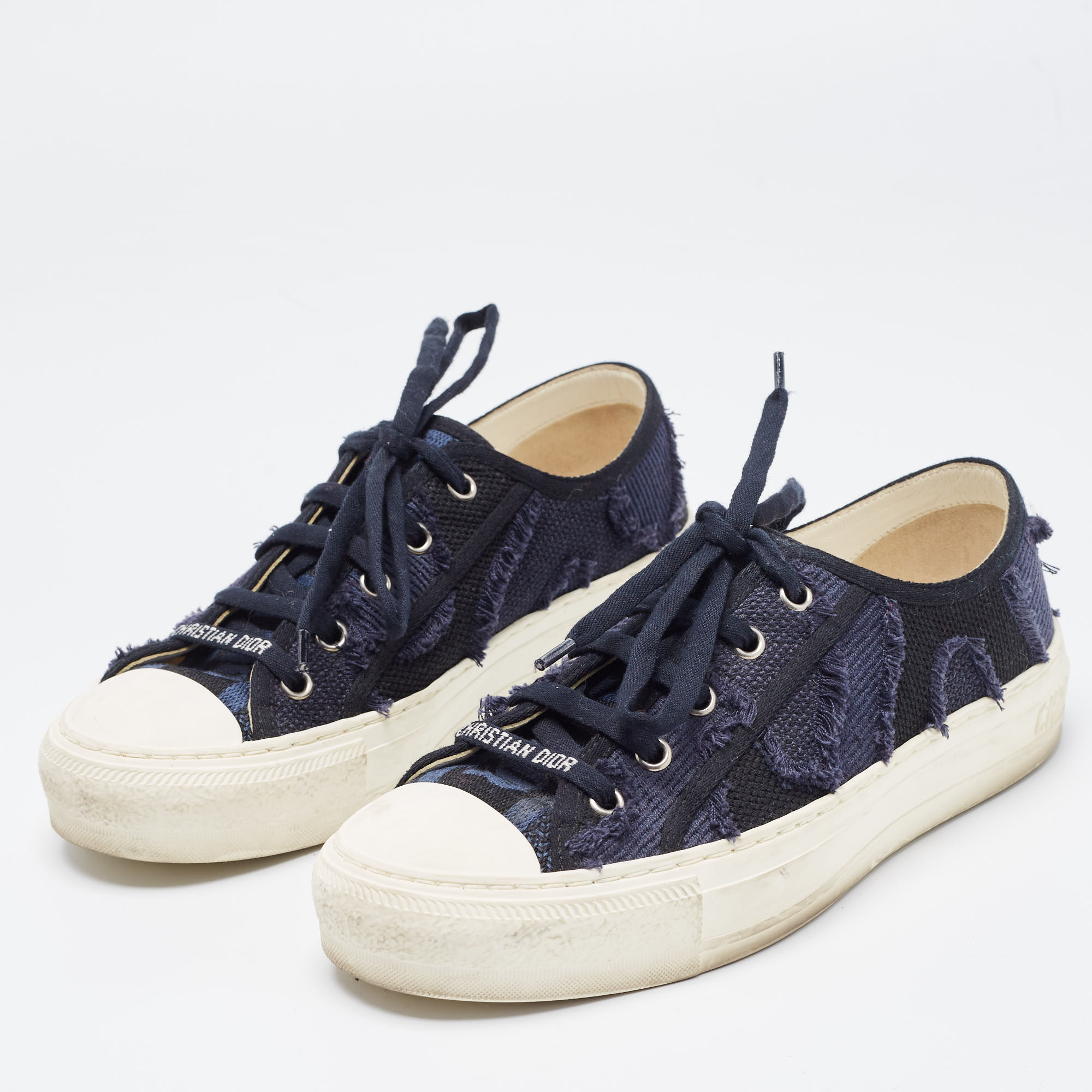 

Dior Two Tone Canvas Walk'n'Dior Low Top Sneakers Size, Blue