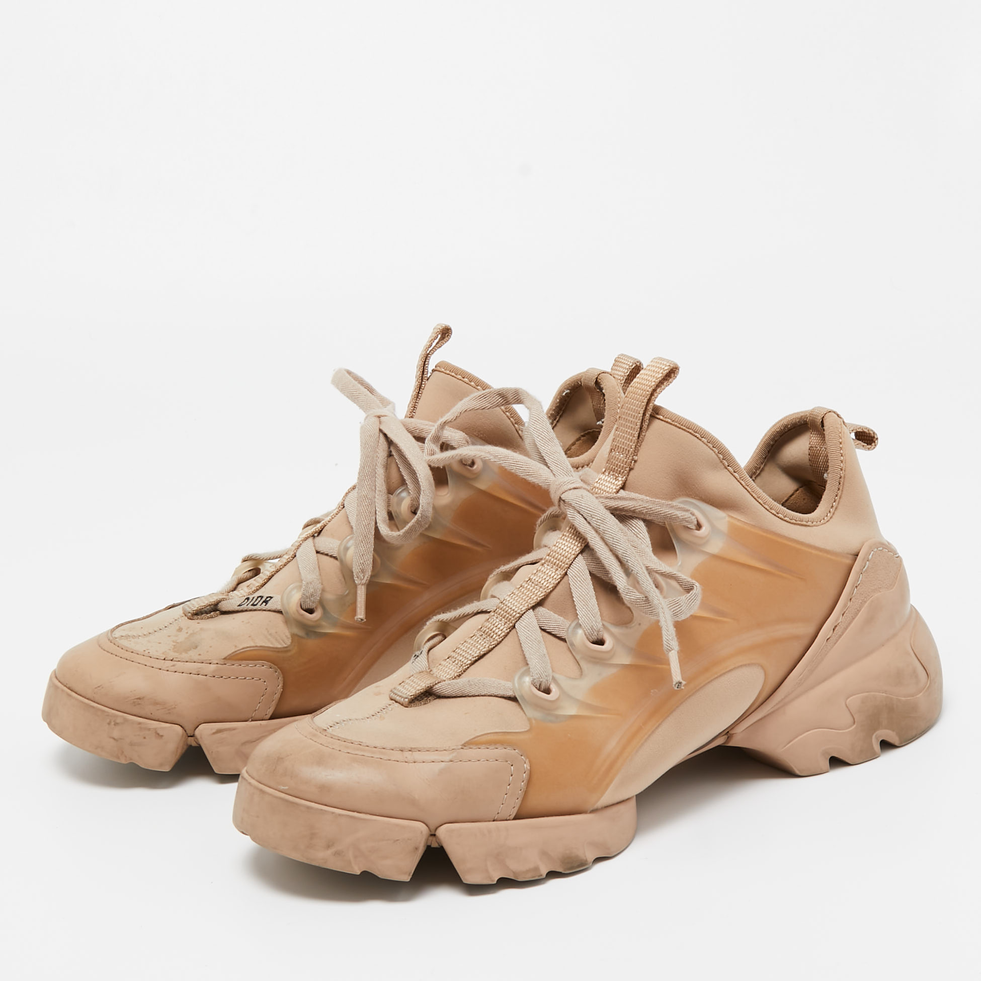 

Dior Beige Neoprene and Leather D-Connect Sneakers Size