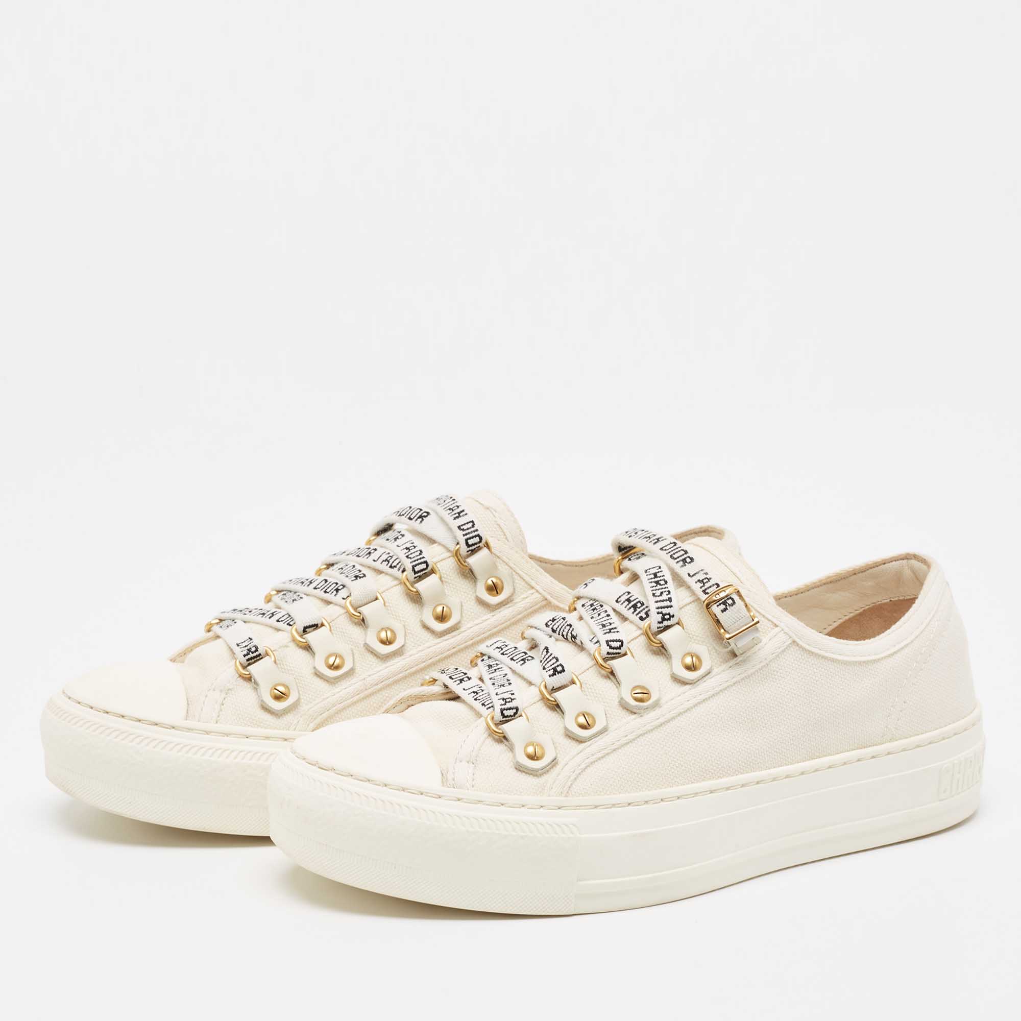 

Dior Off White Canvas Walk'n'Dior Sneakers Size