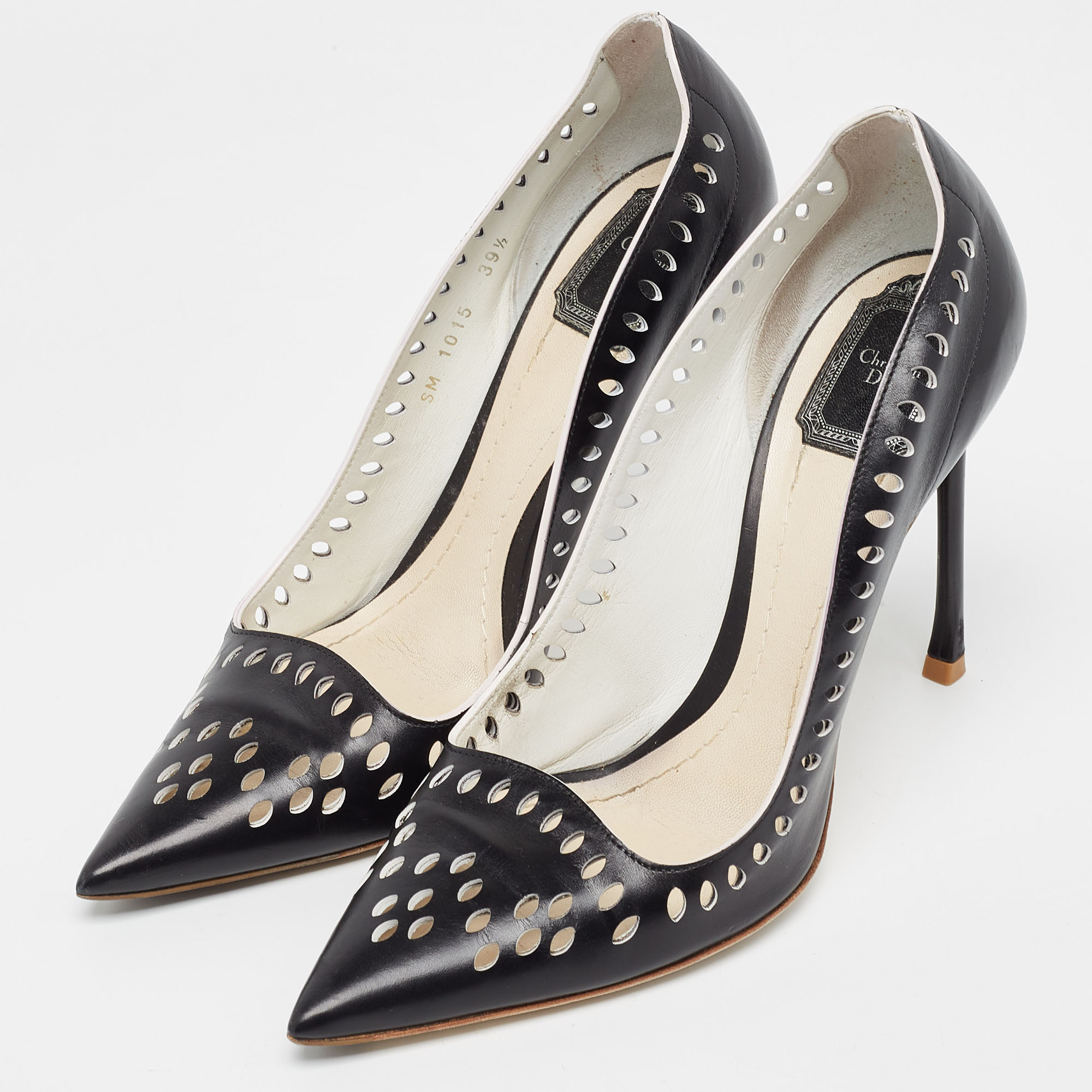 

Dior Black Laser Cut Leather Pointed Toe Pumps Size