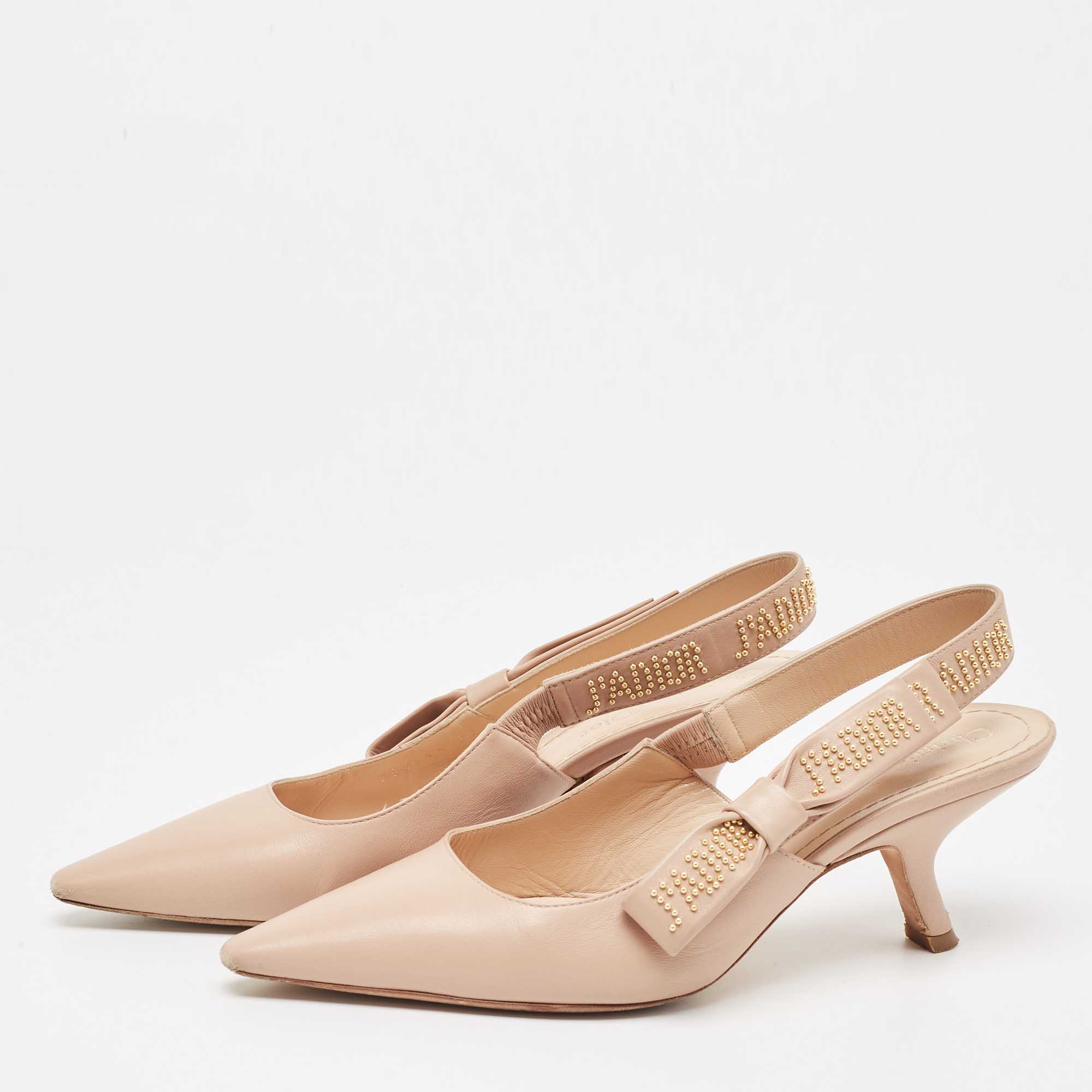 

Dior Beige Leather J'Adior Slingback Pumps Size