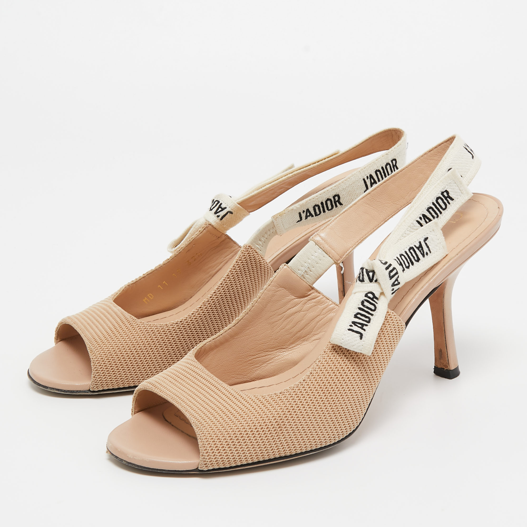 

Dior Beige Canvas J'Adior Slingback Pumps Size