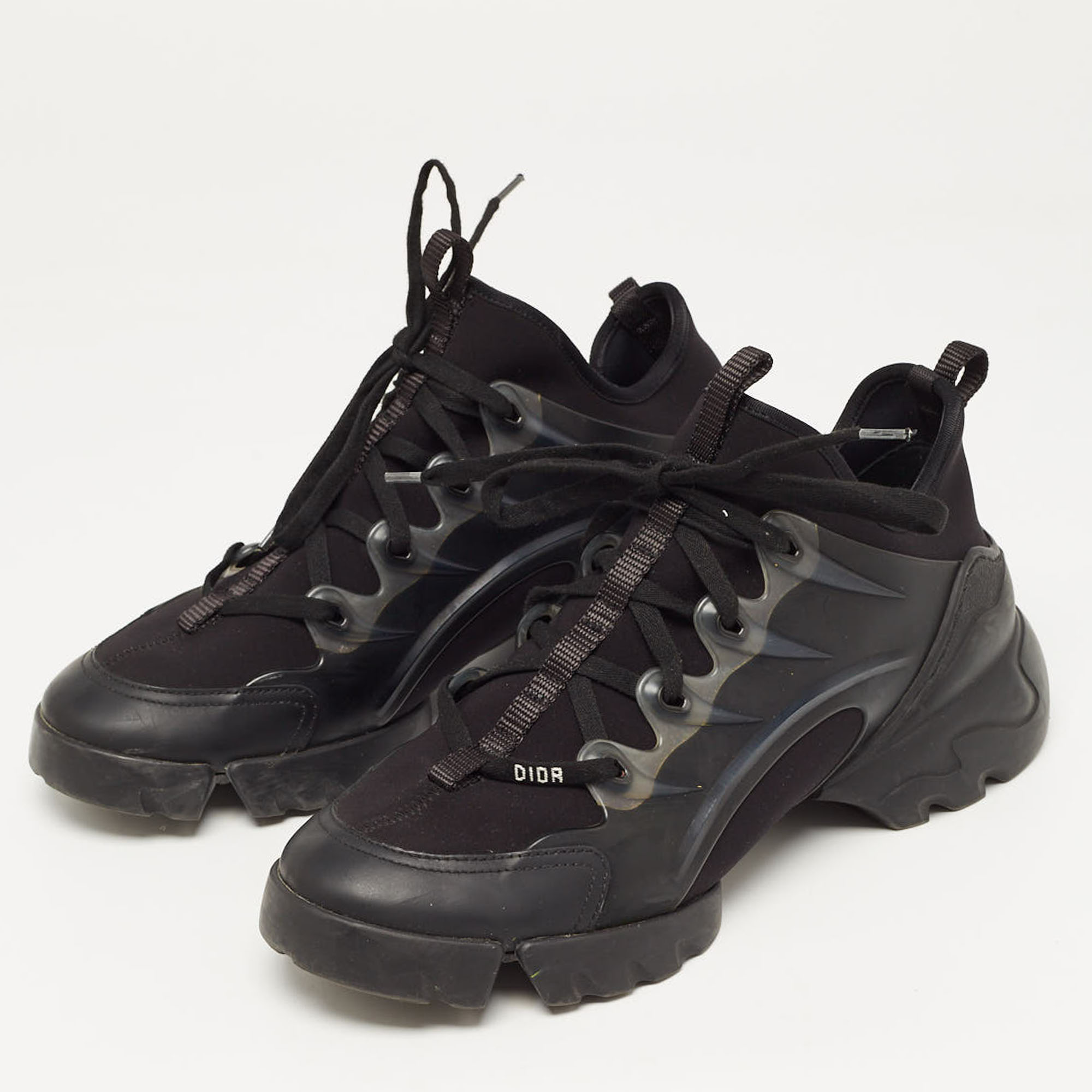

Dior Black PVC and Fabric D-Connect Low Top Sneakers Size