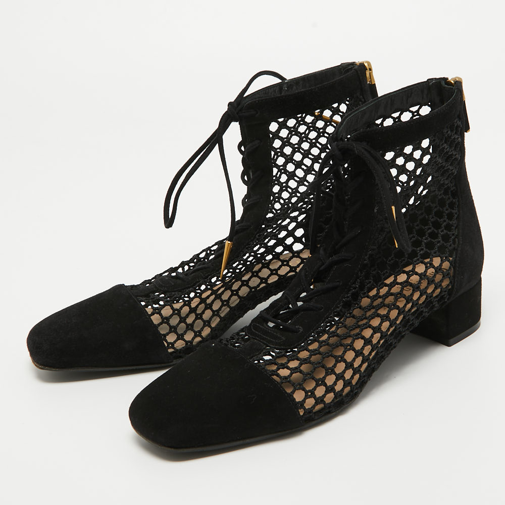 

Dior Black Mesh and Suede Naughtily D Ankle Boots Size