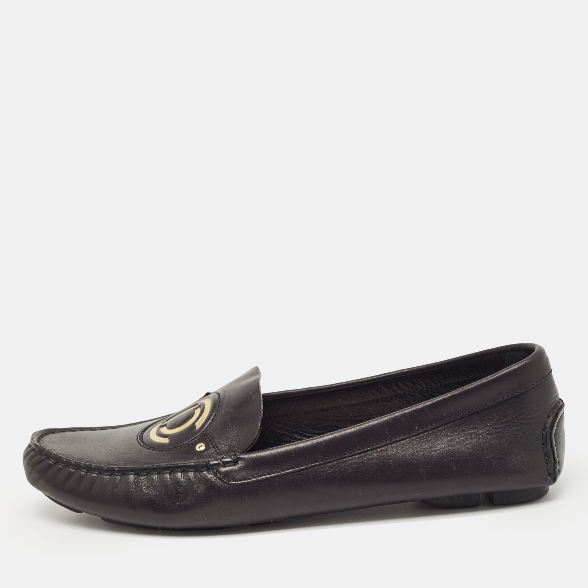

Dior Black Leather Slip On Loafers Size