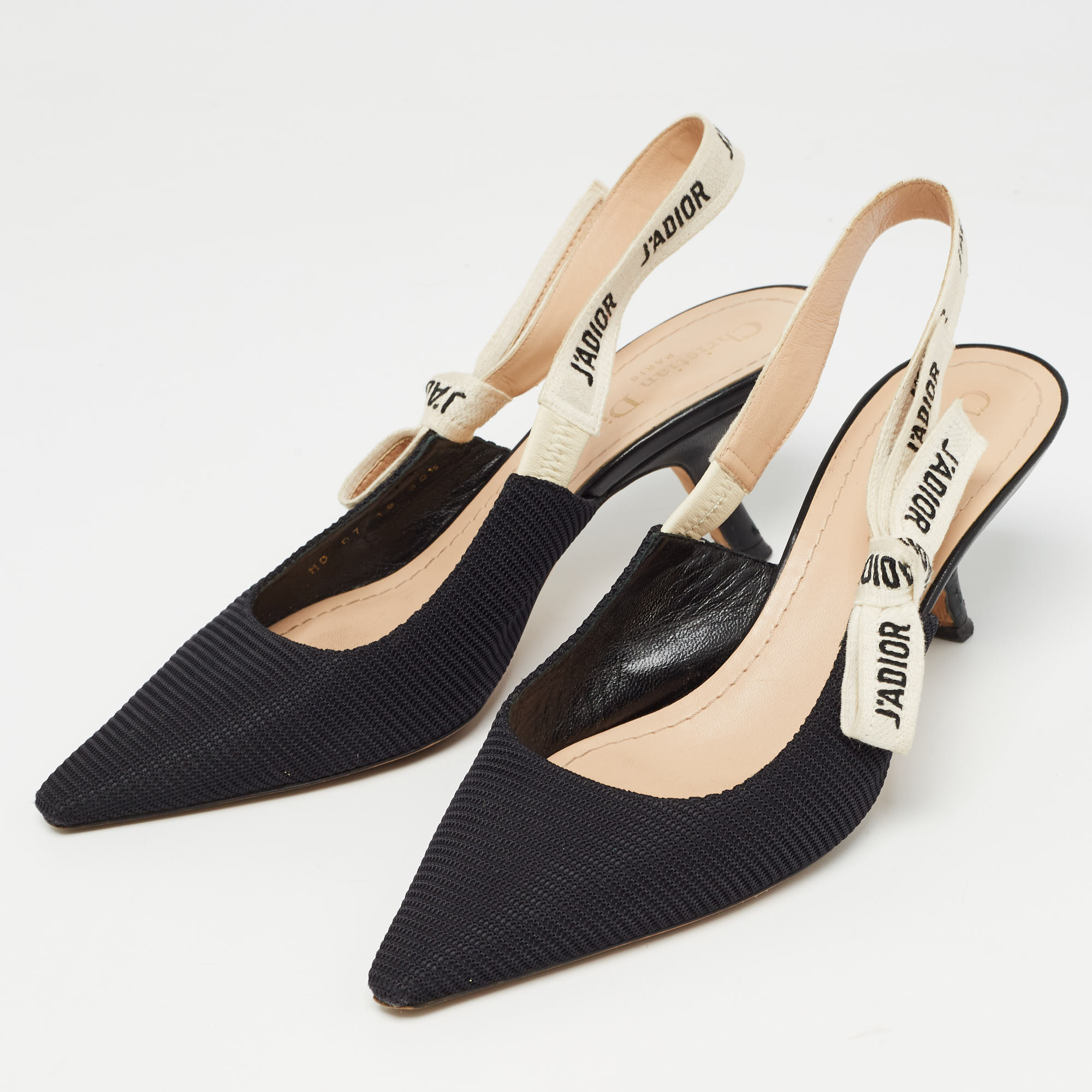 

Dior Black Canvas J'Adior Slingback Pumps Size