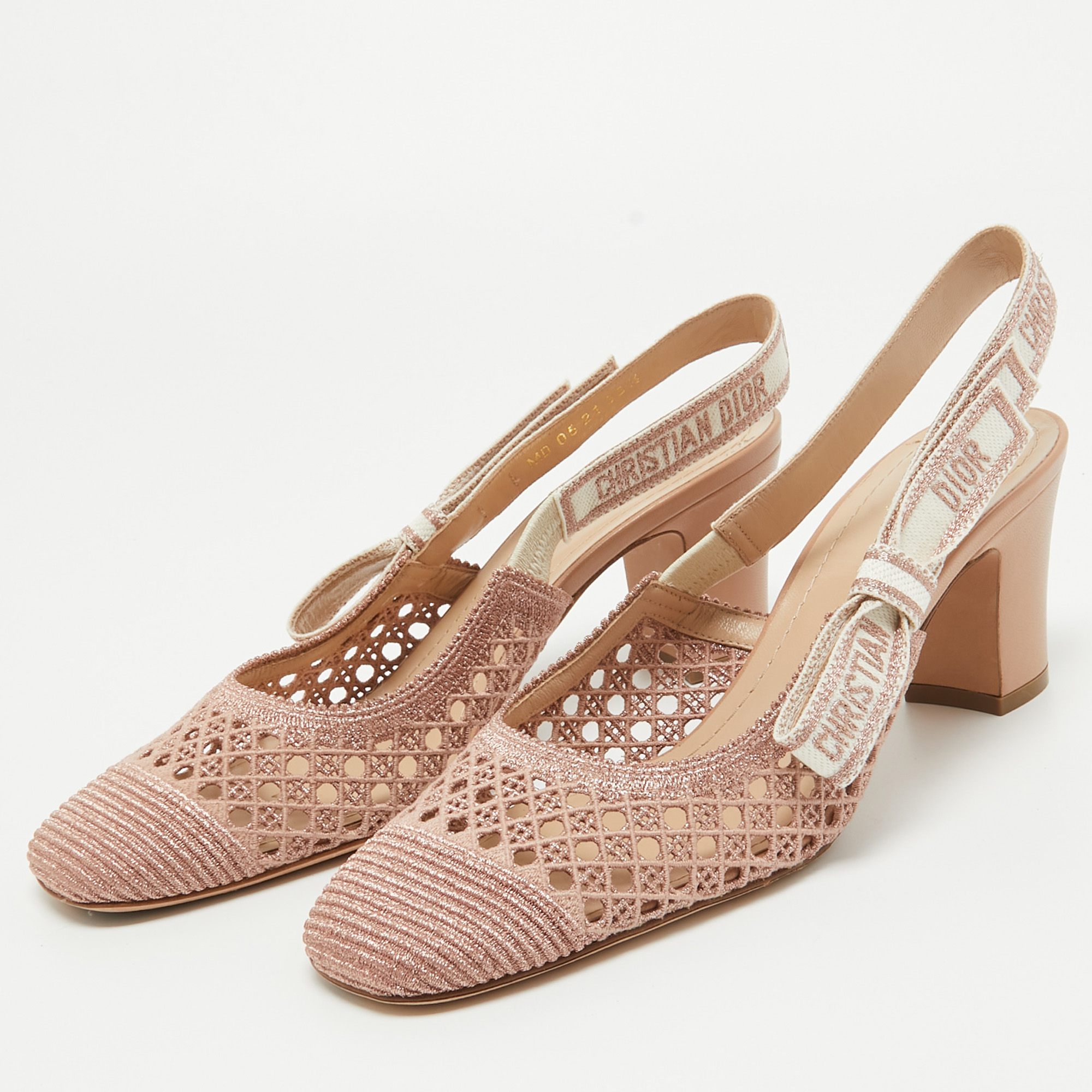 

Dior Rose Gold Cannage Mesh Moi Slingback Pumps Size, Pink