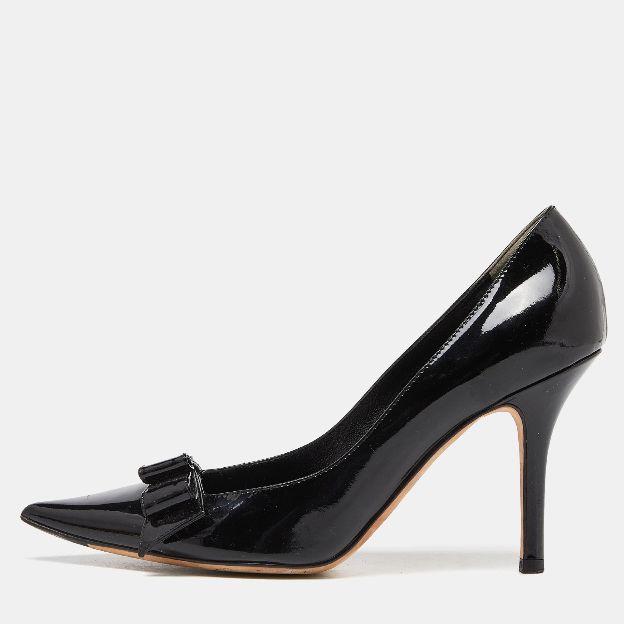 

Dior Black Patent Bow Pointed Toe Pumps Size