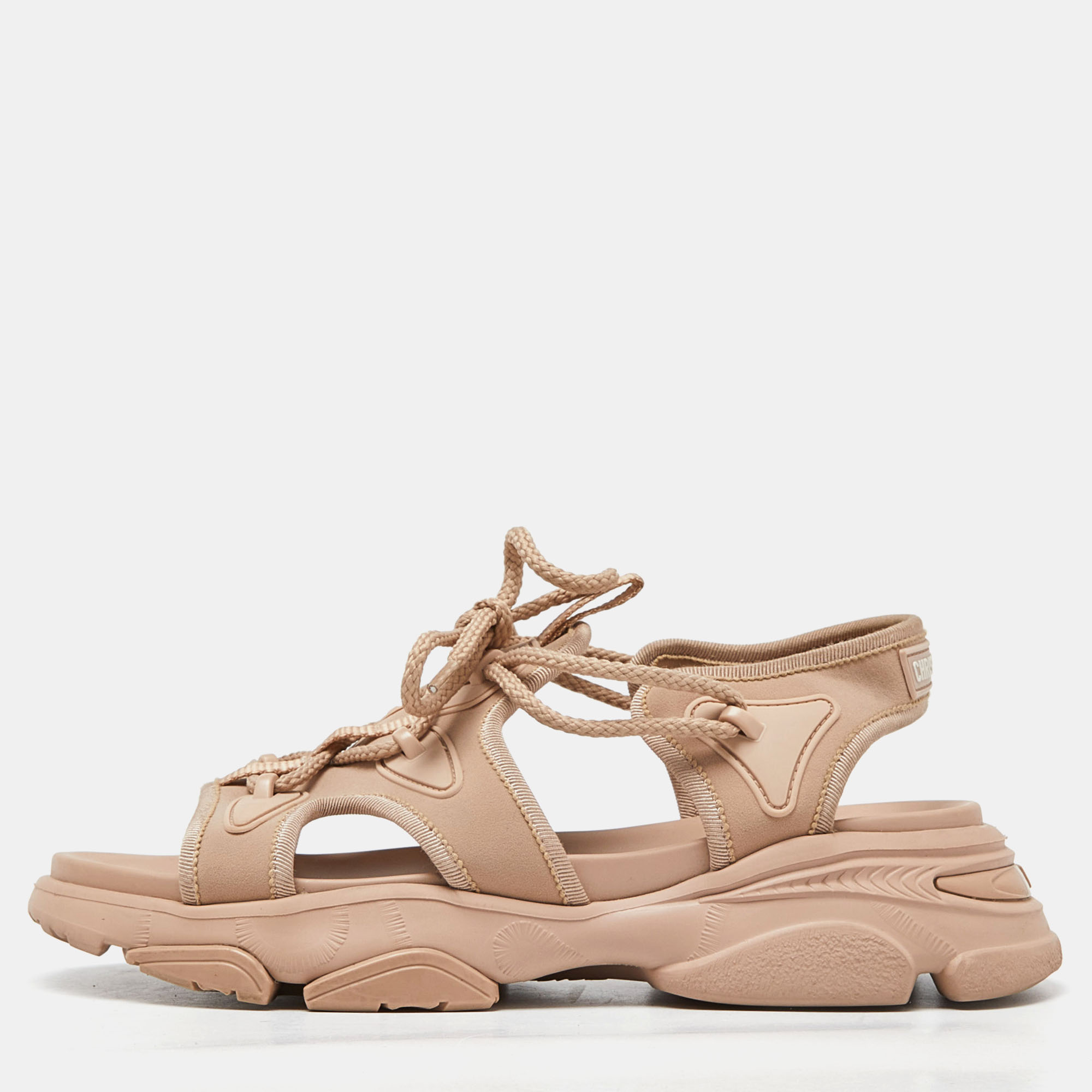 

Dior Beige Fabric D-Connect Flat Sandals Size