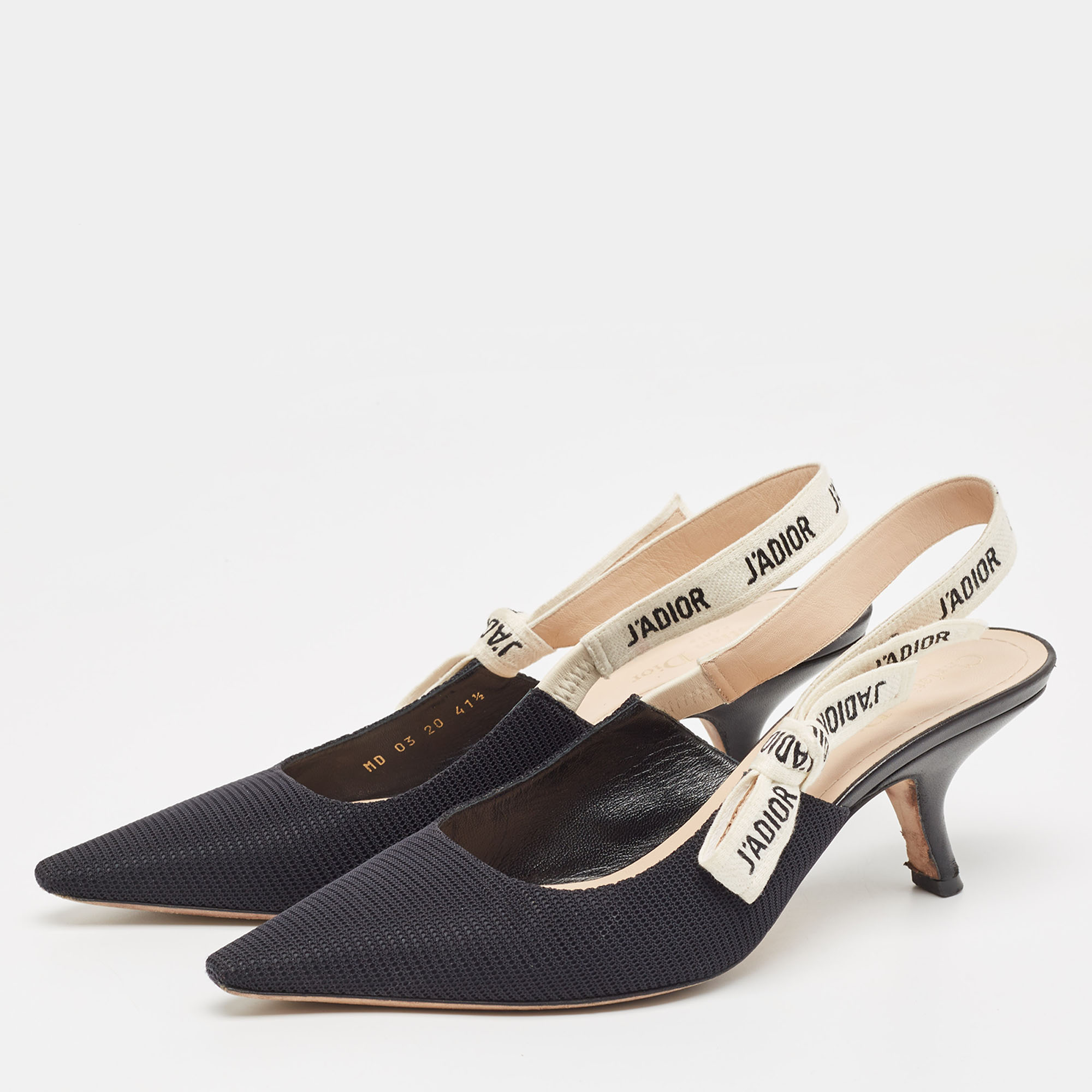 

Dior Black Canvas J'adior Slingback Pumps Size