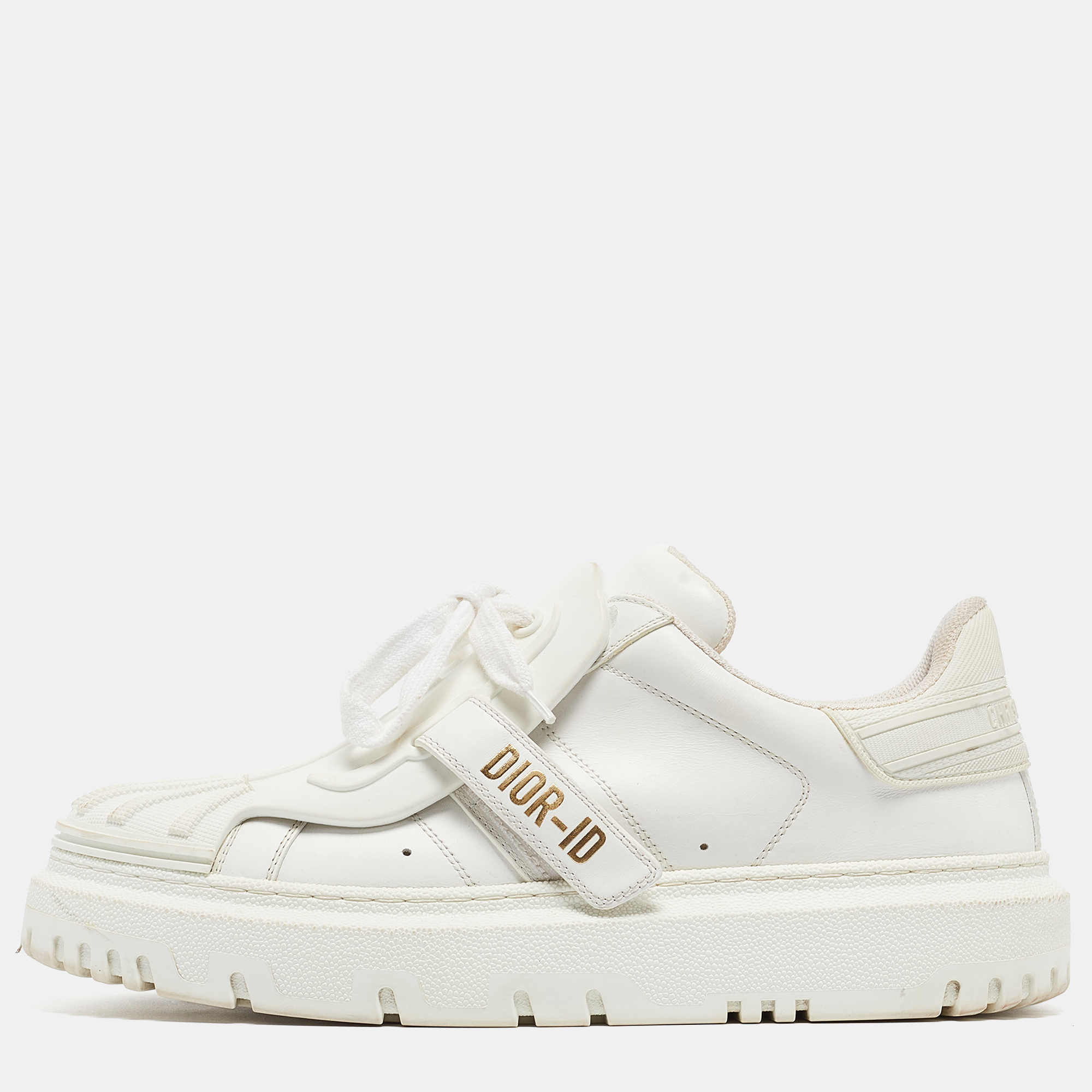 

Dior White Leather Dior ID Low Top Sneakers Size