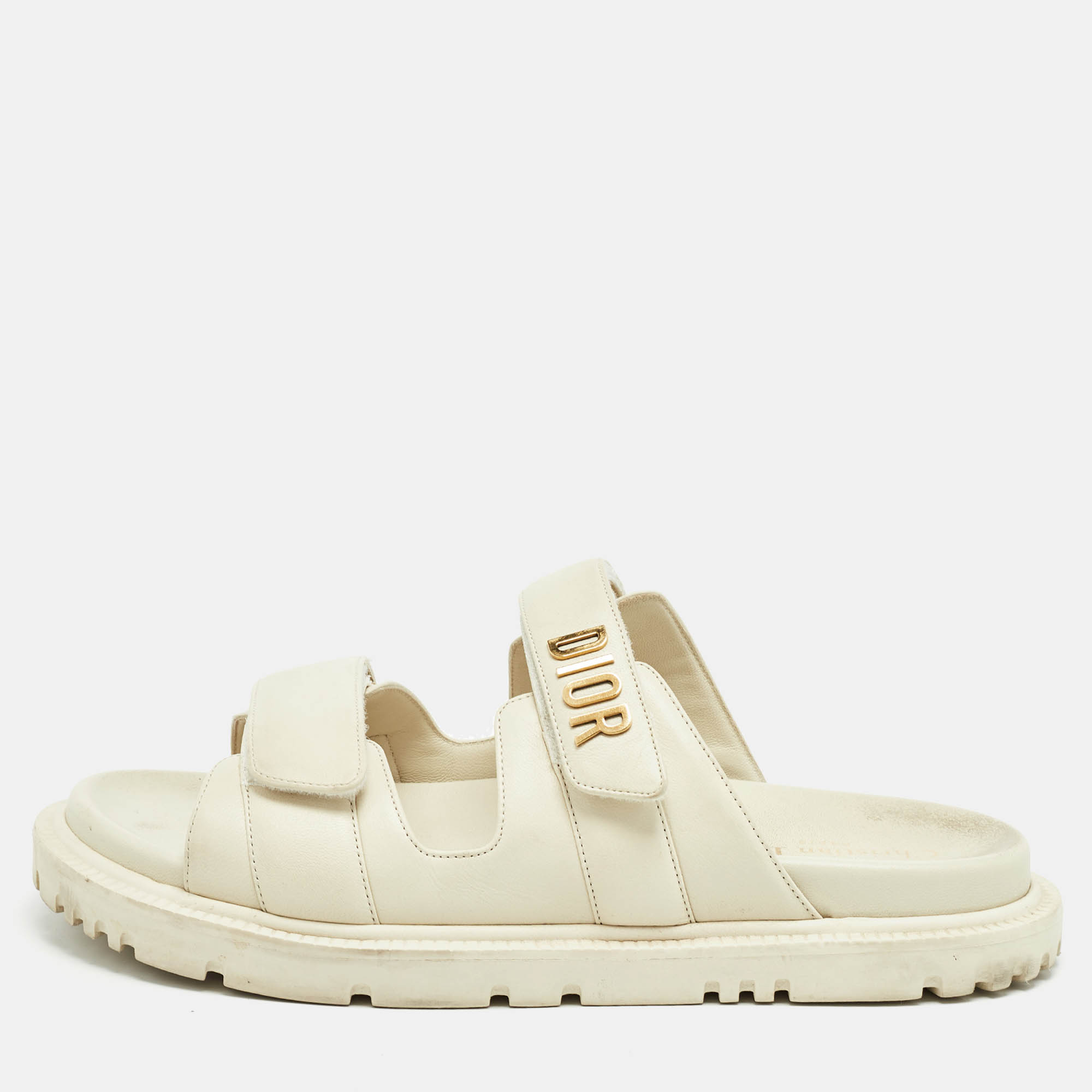 

Dior Cream Leather DiorAct Sandals Size