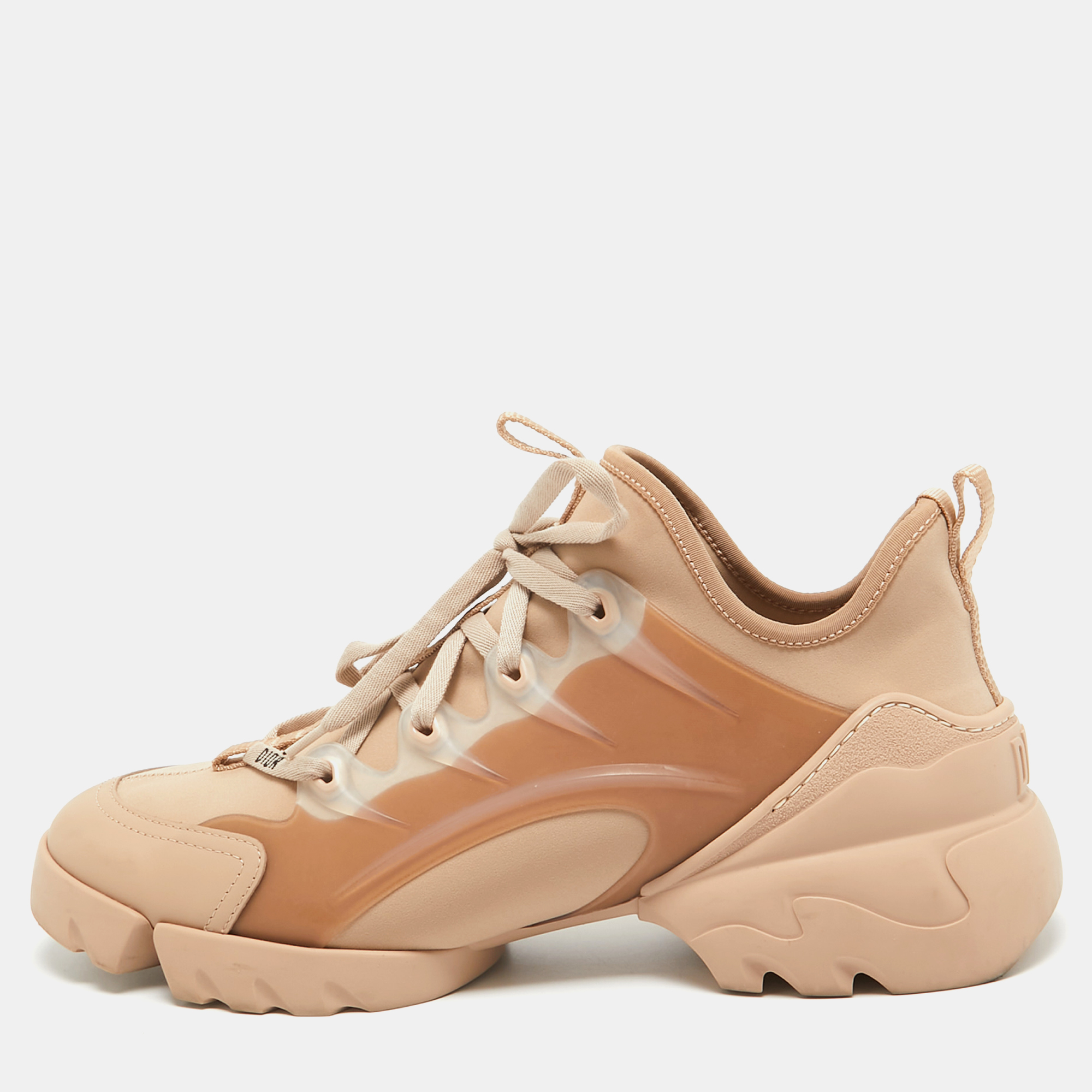 

Dior Beige Fabric and PVC D-Connect Low Top Sneakers Size