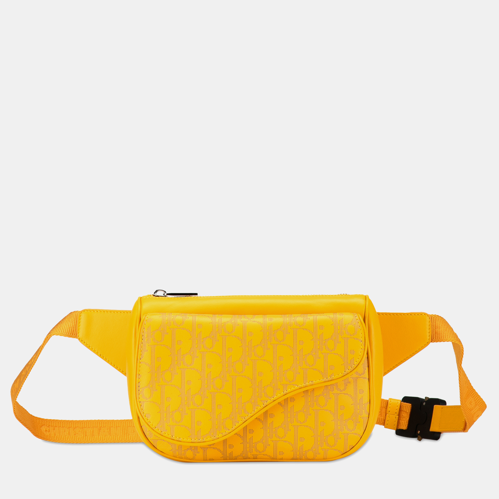 

Dior Oblique Galaxy Leather World Tour Saddle Belt Bag, Yellow