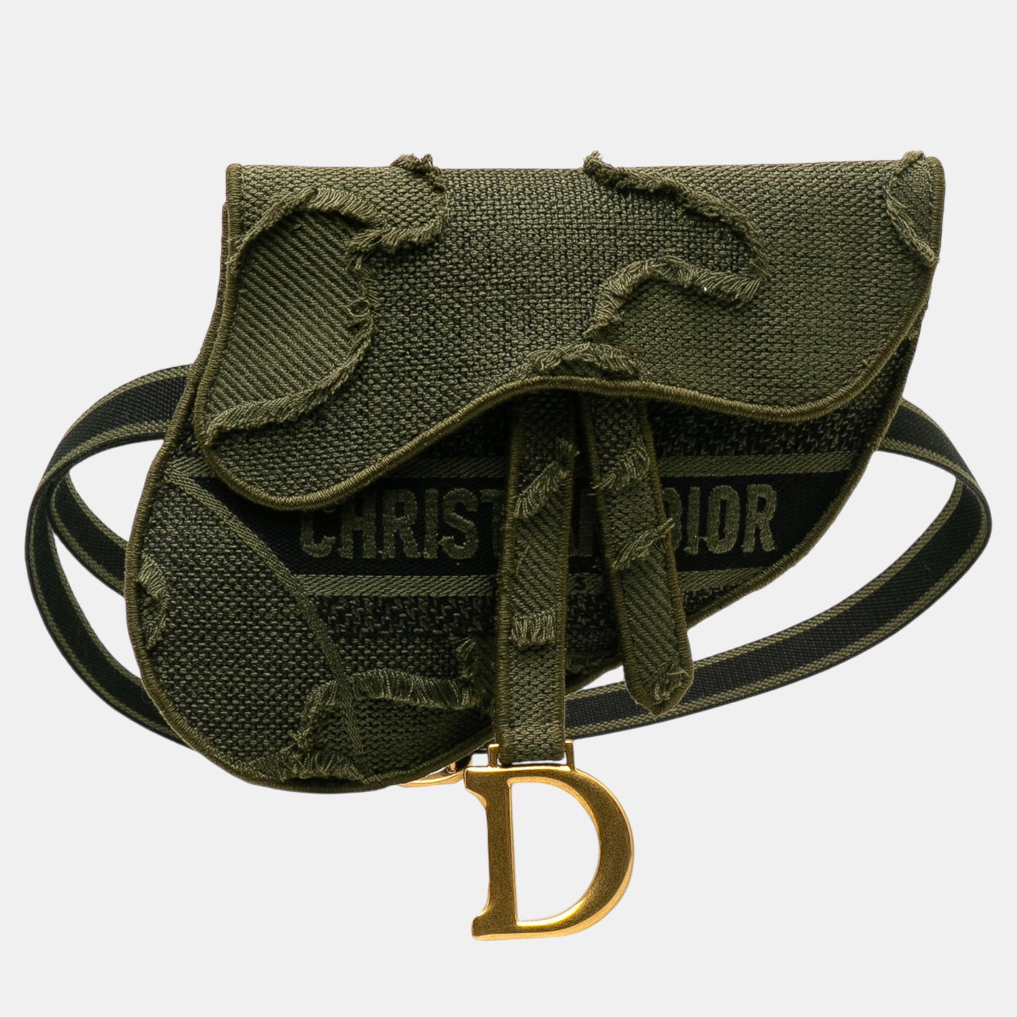 

Dior Green Camouflage Saddle Belt Bag