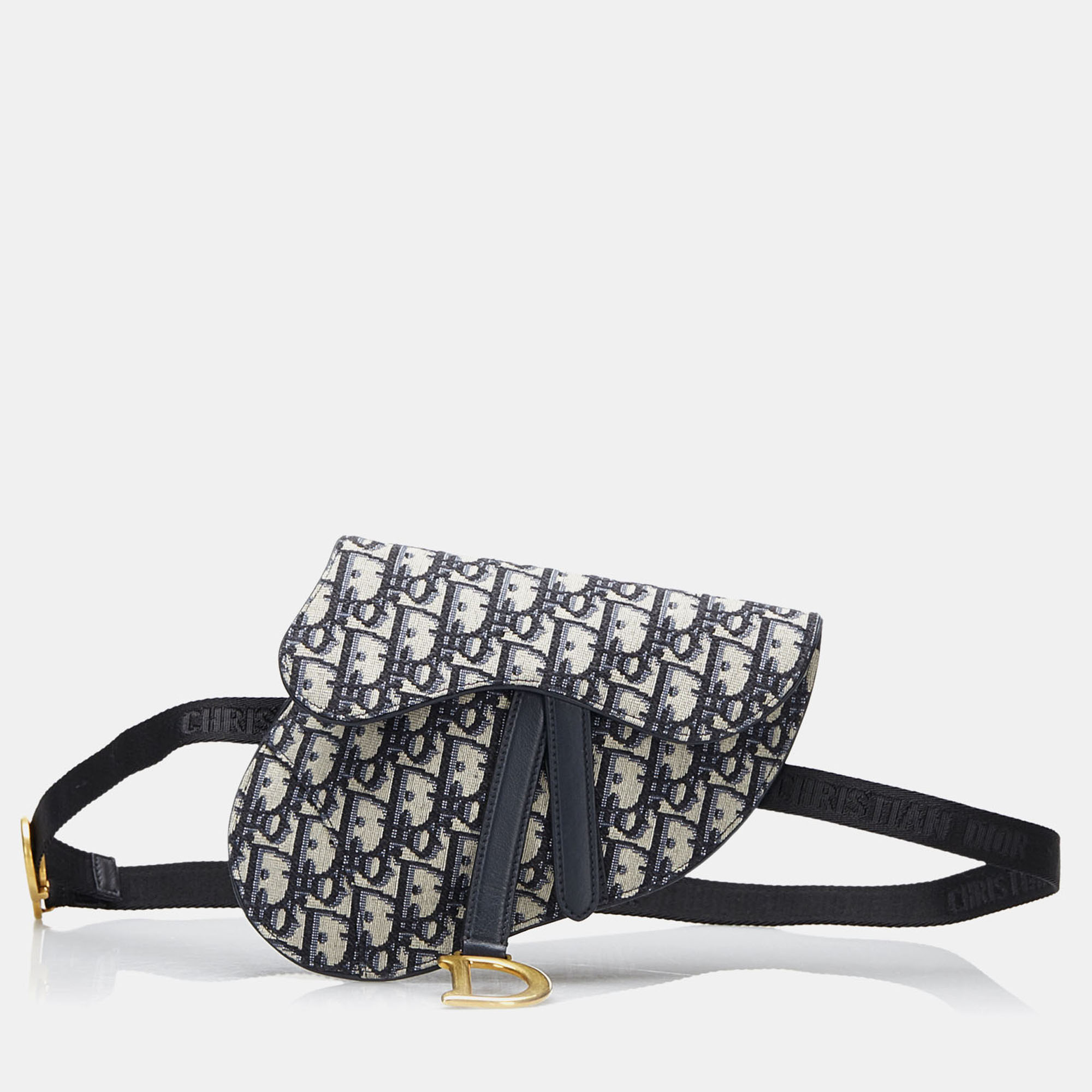

Dior Oblique Blue/White Canvas Saddle Belt Bag
