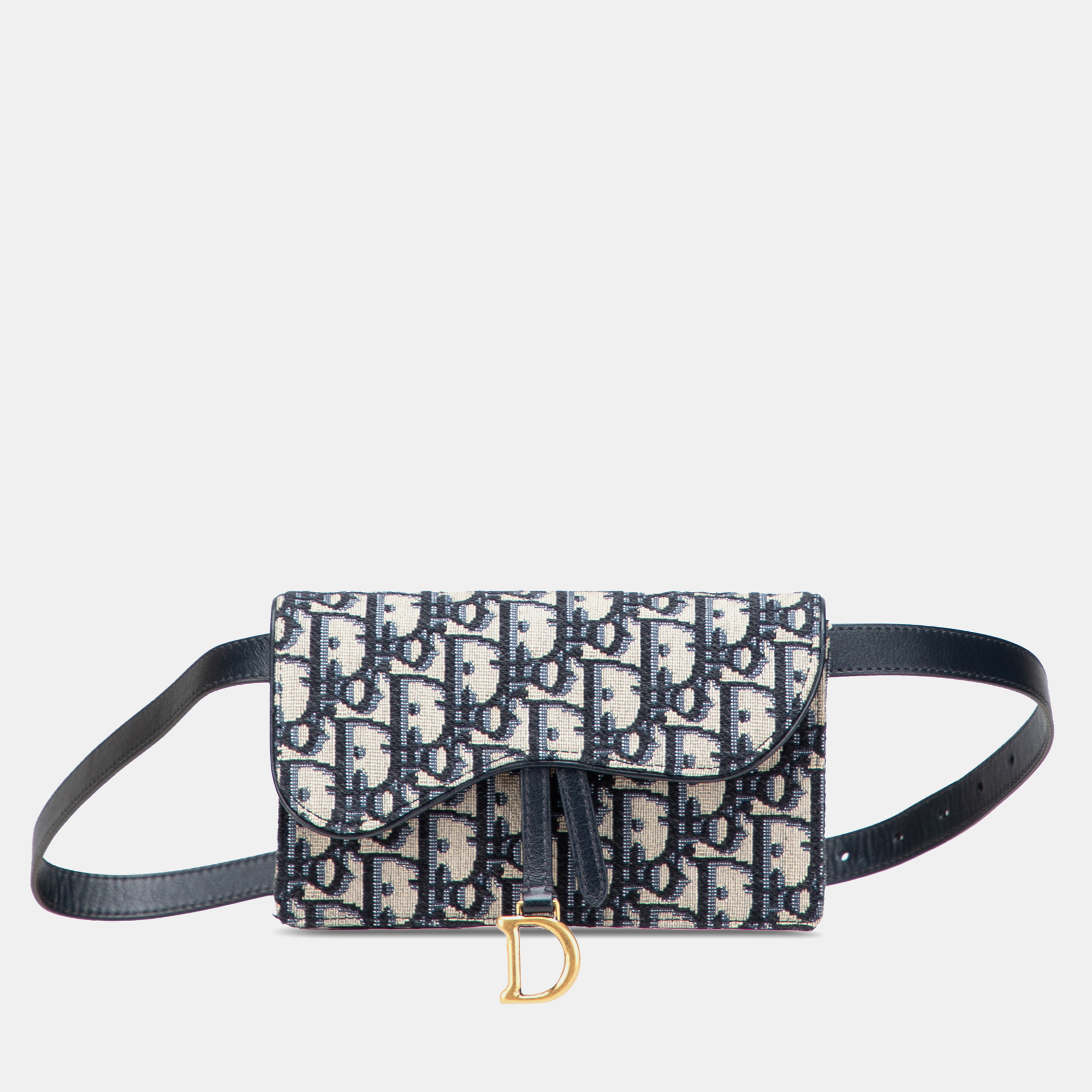 

Dior Oblique Canvas Saddle Belt Bag, Navy blue