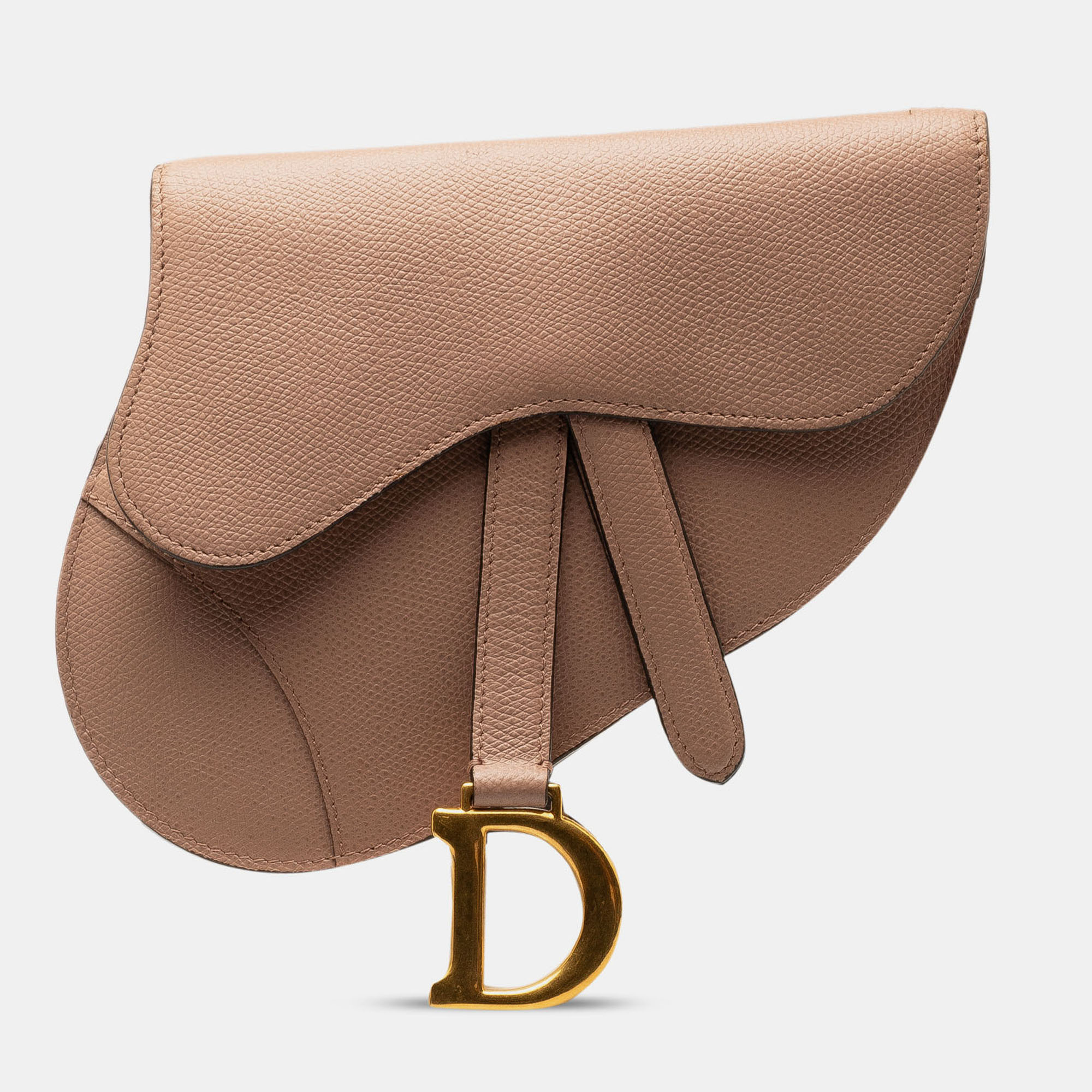 Pre-owned Dior Brown Leather Saddle Belt Bag