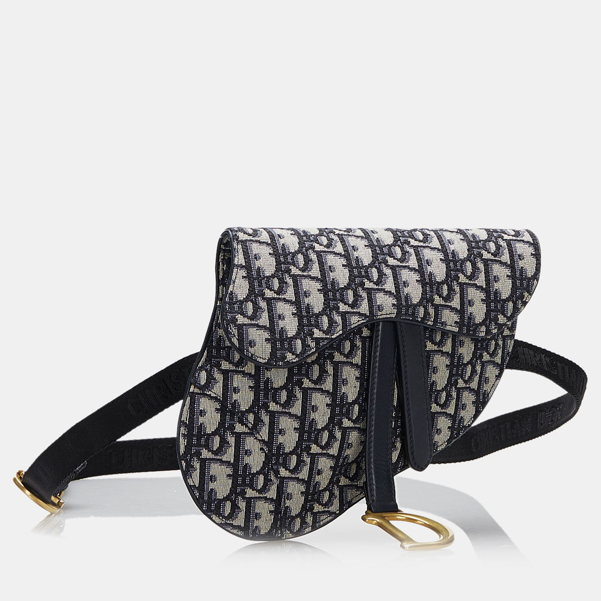 

Dior Beige/Navy Blue Oblique Canvas Saddle Belt Bag
