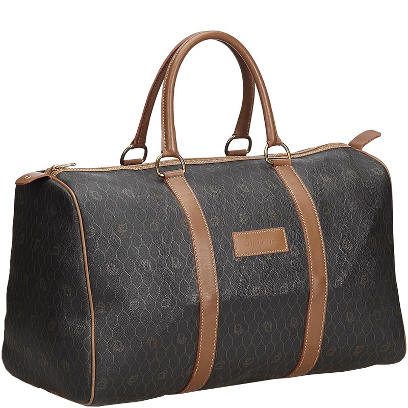 

Dior Black/Brown Honeycomb Canvas Duffle Bag