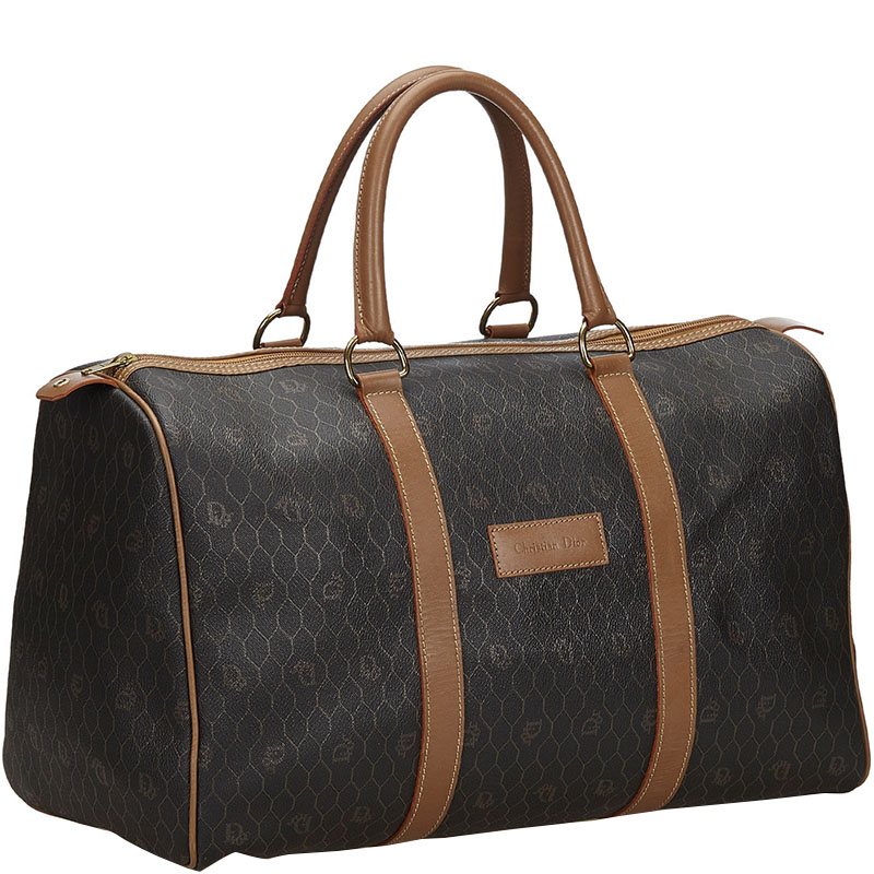 

Dior Brown Honeycomb Coated Canvas Duffle Bag