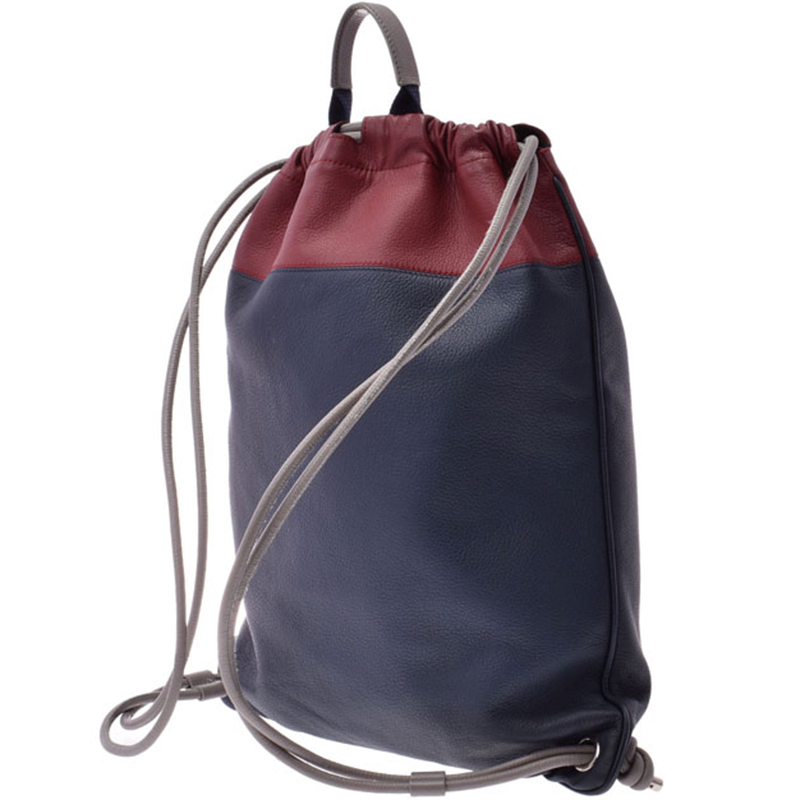 

Dior Red/Blue Calfskin Leather Knapsack Backpack