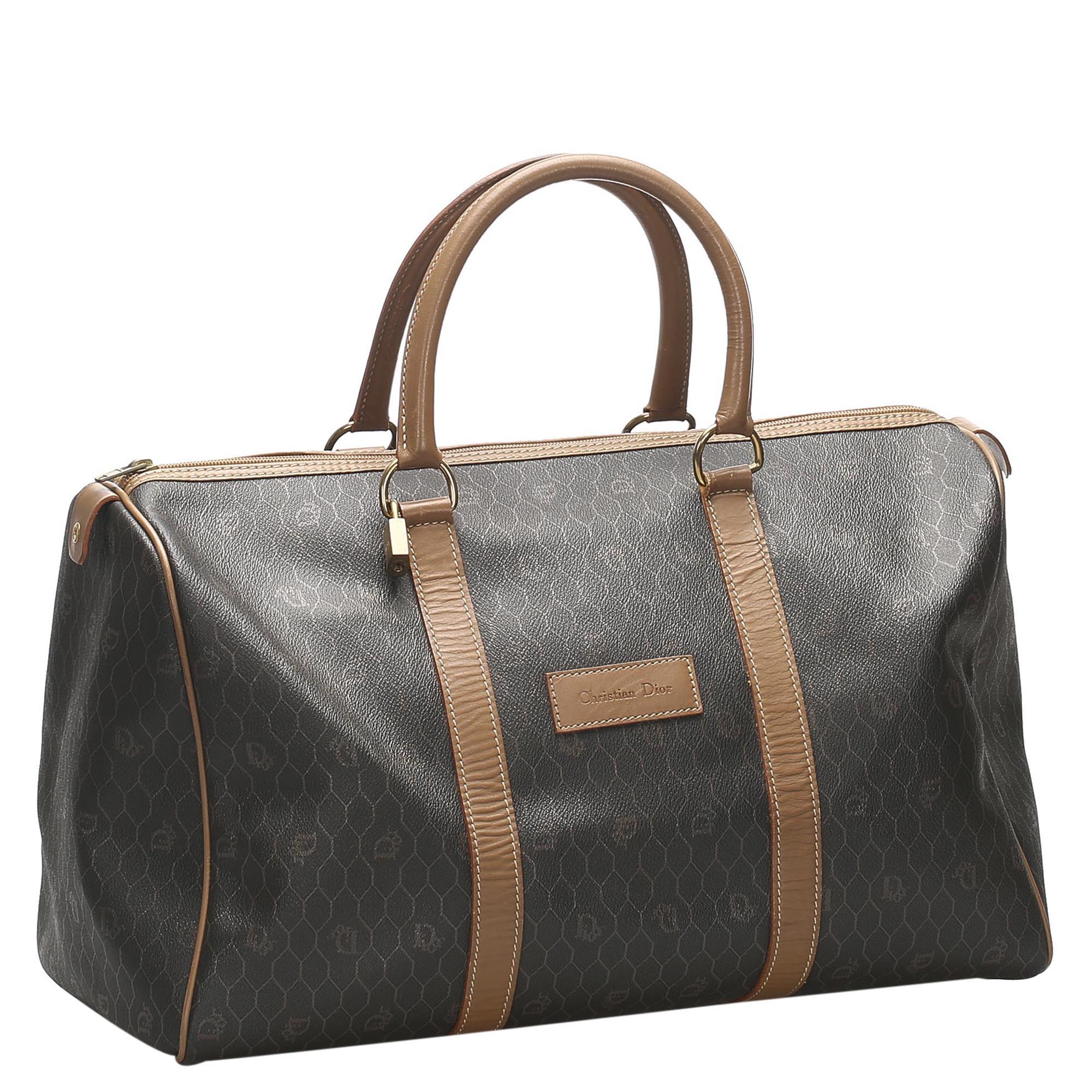 

Dior Brown Honeycomb Canvas Travel Bag, Black